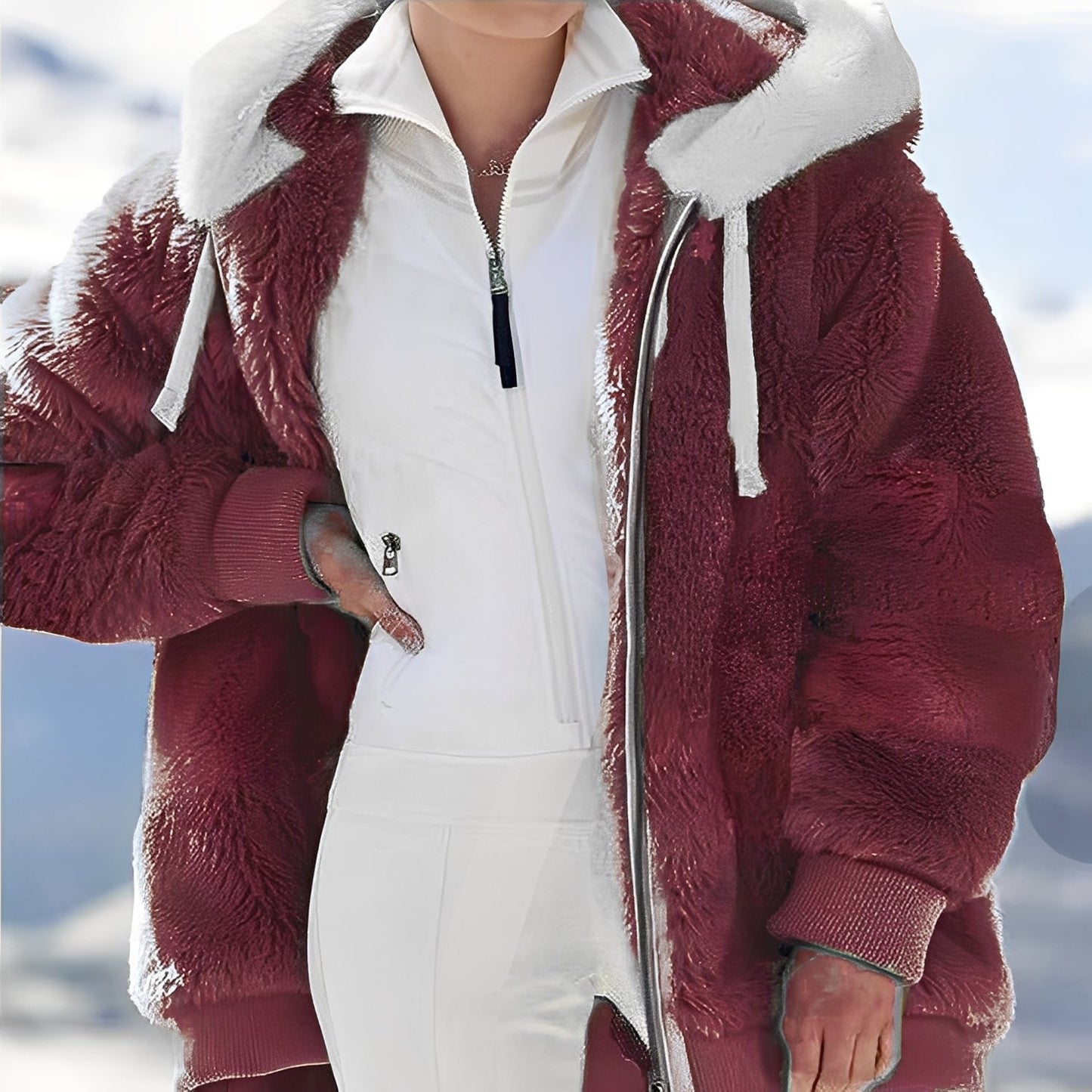 Rosaleen - Bequeme, warme Damenjacke aus Baumwolle mit Kapuze