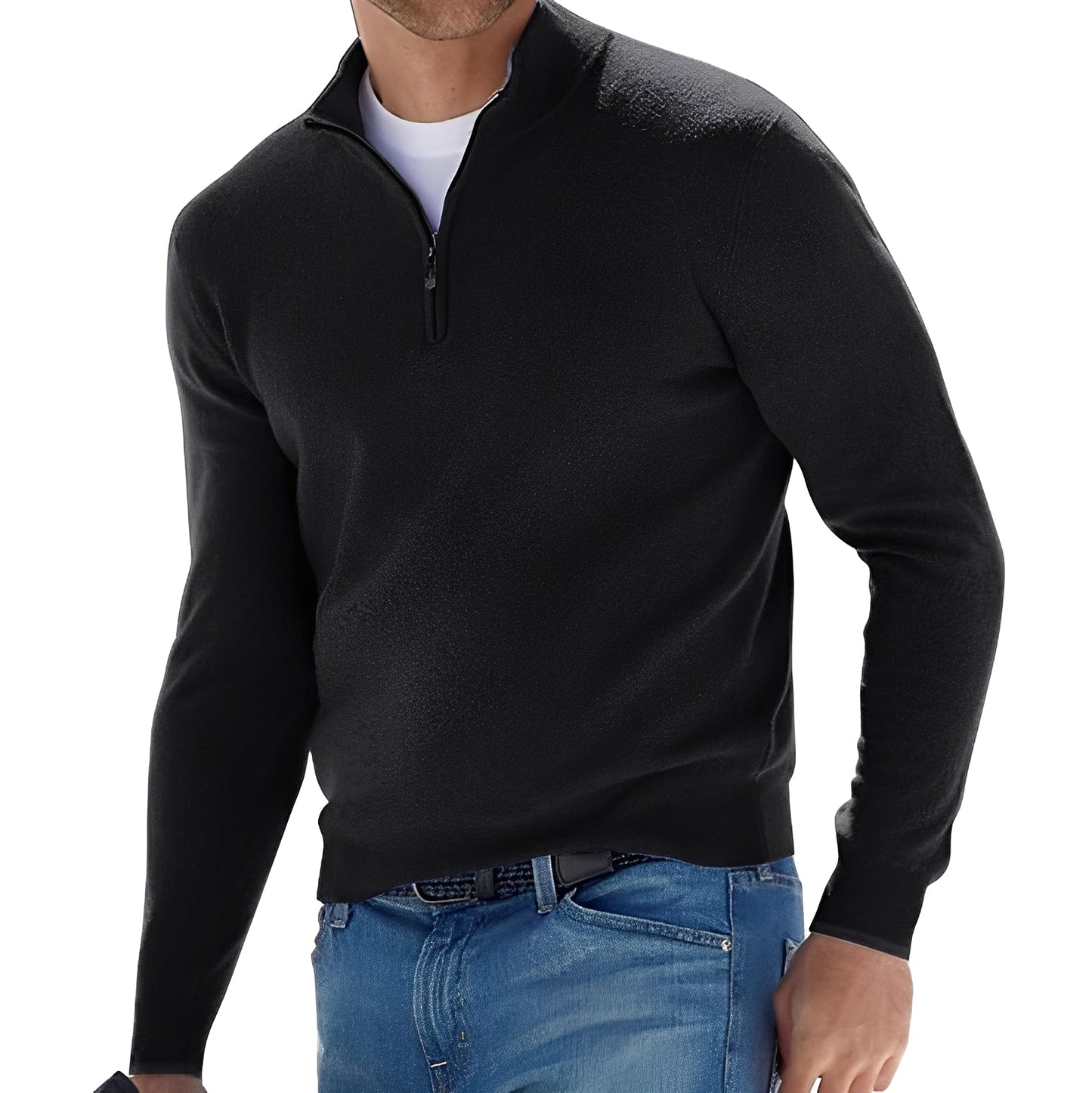 Nash - Herrenpullover mit kurzem Zipper