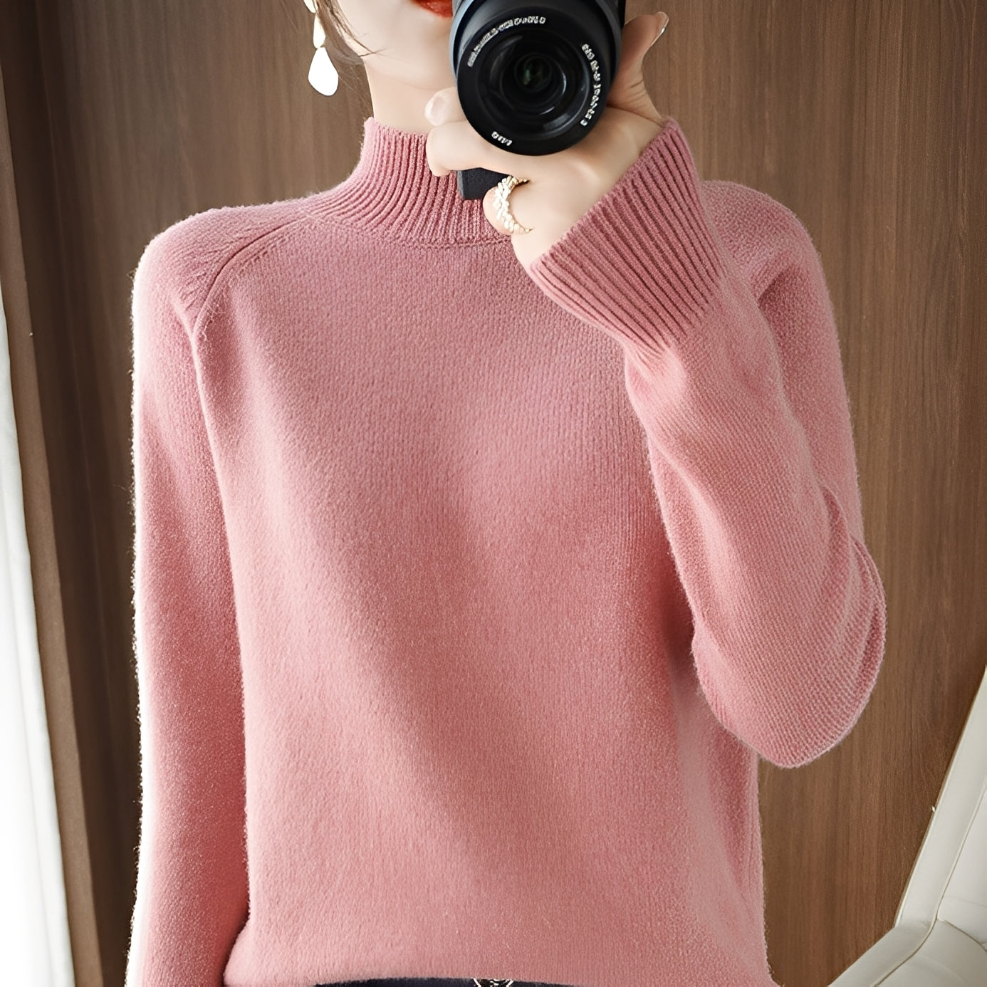 Ulyssa - Eleganter Damen-Kaschmir-Turtleneck-Pullover
