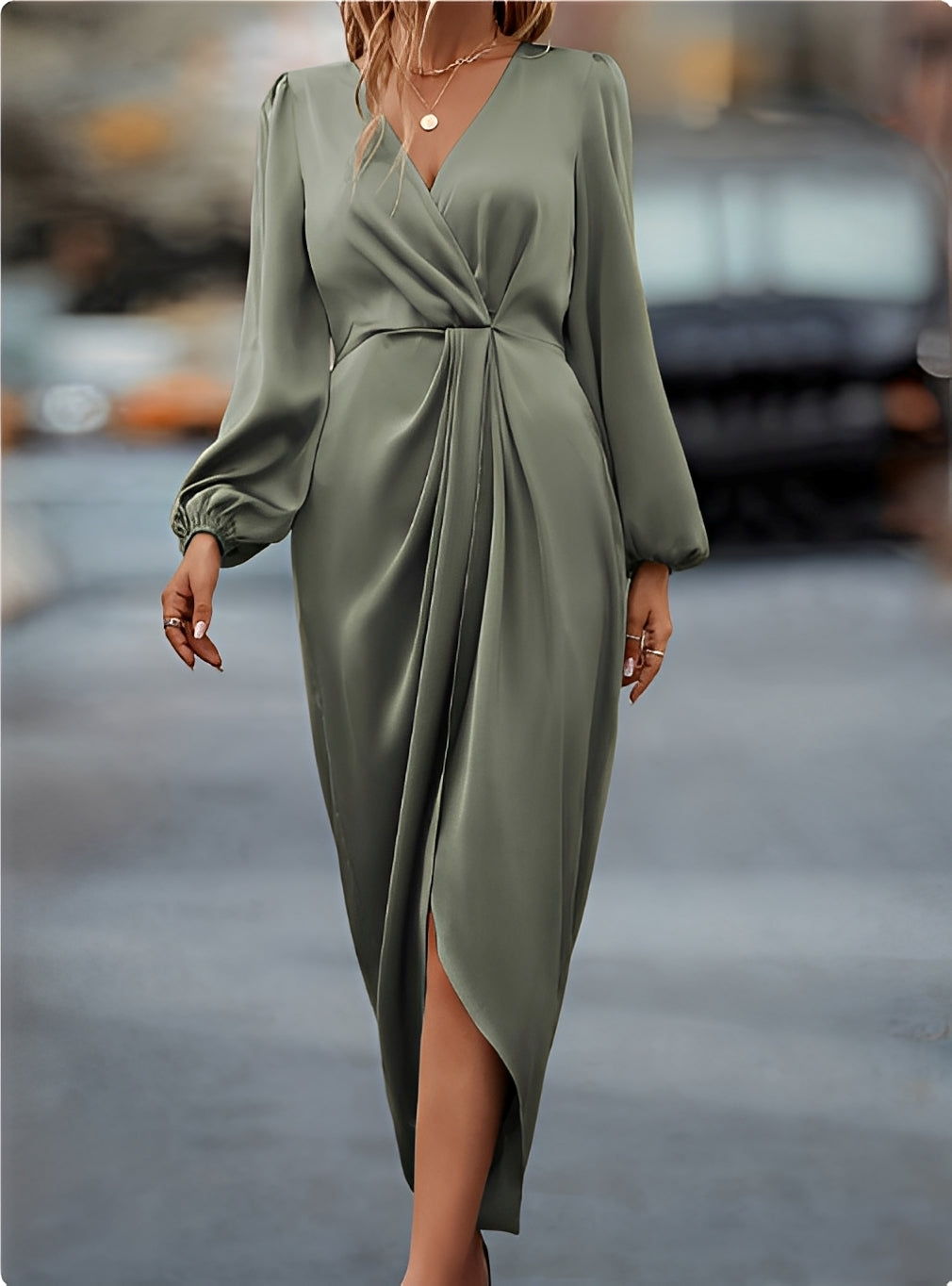 Diantha - Schickes Kleid mit offenen Puffärmeln für Frauen