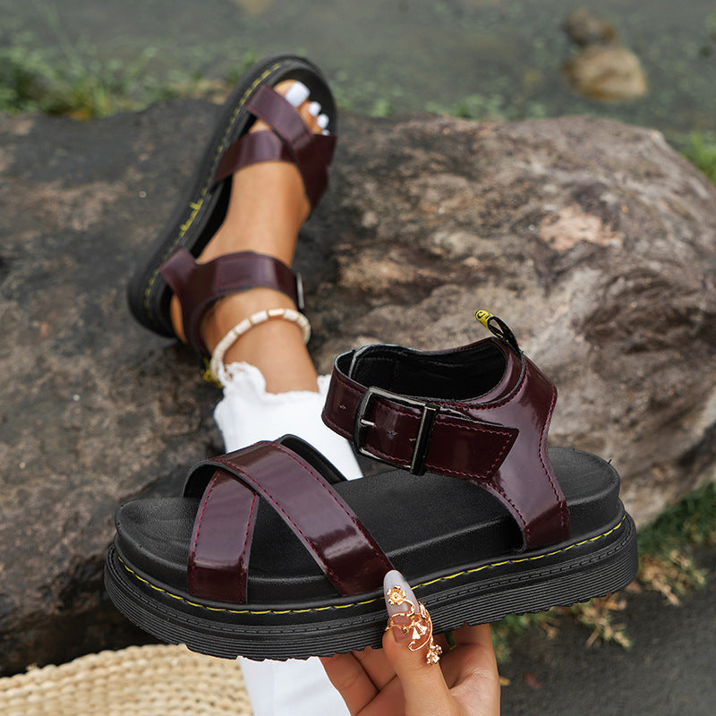 Laurelle - Modische römische Sportsandalen mit Frauen-Schnalle