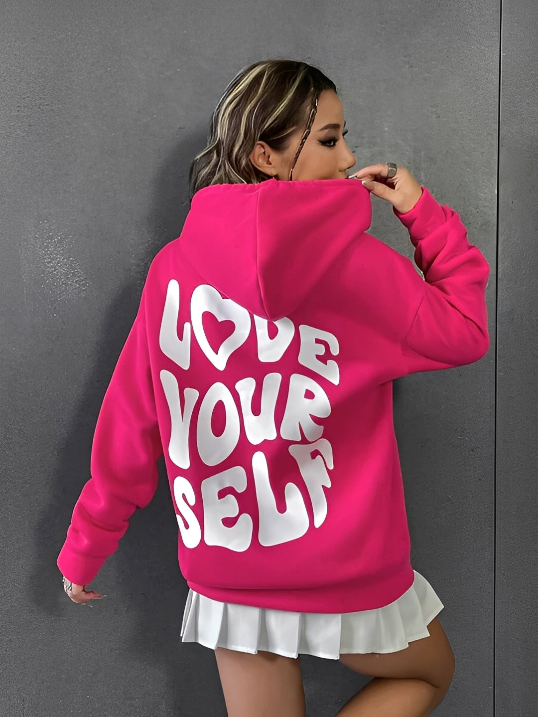 Rebeccah - Locker geschnittener Damen-Hoodie mit Aufdruck