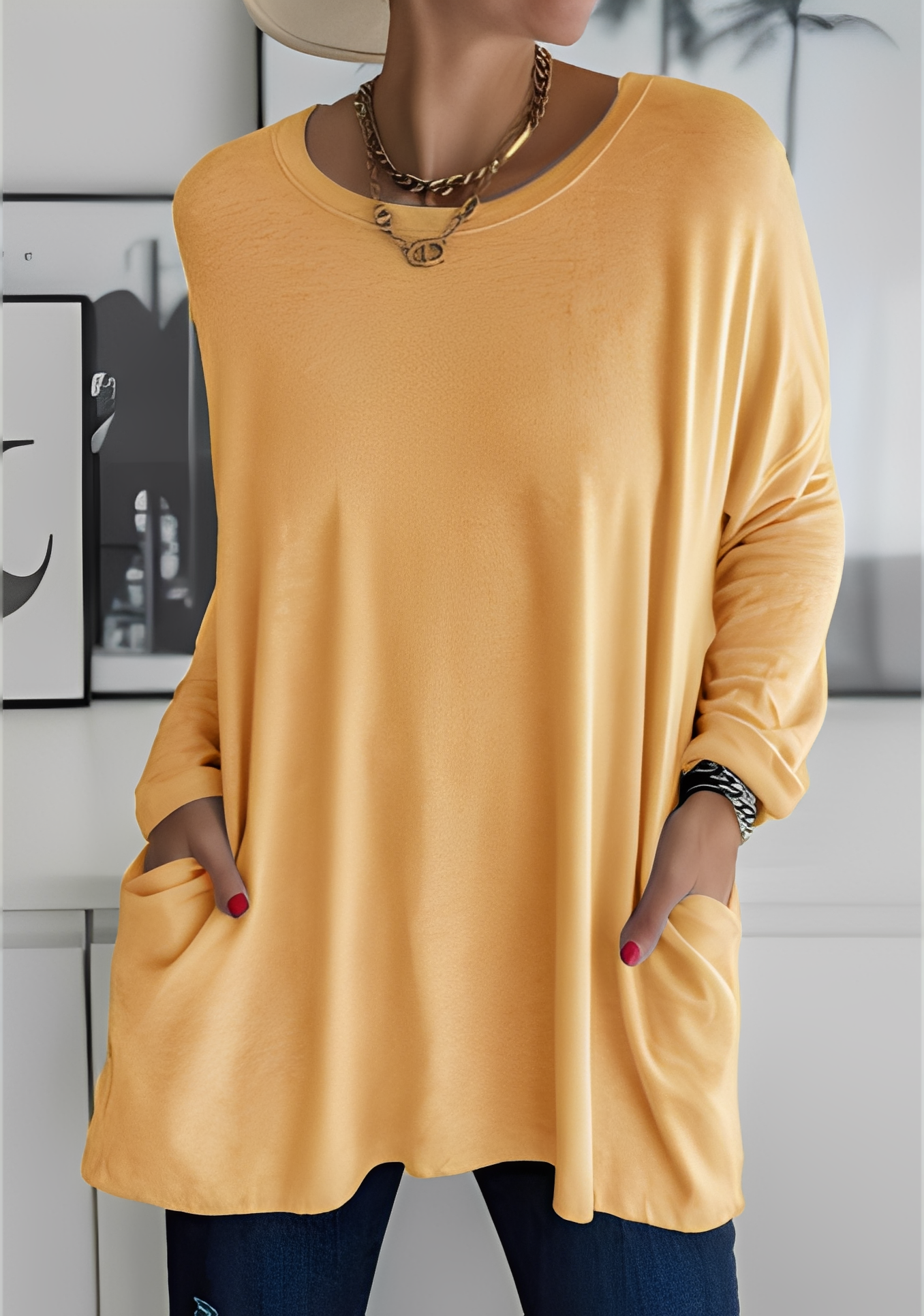Krystle - Damen-Langarmshirt mit Taschen für Bequemlichkeit