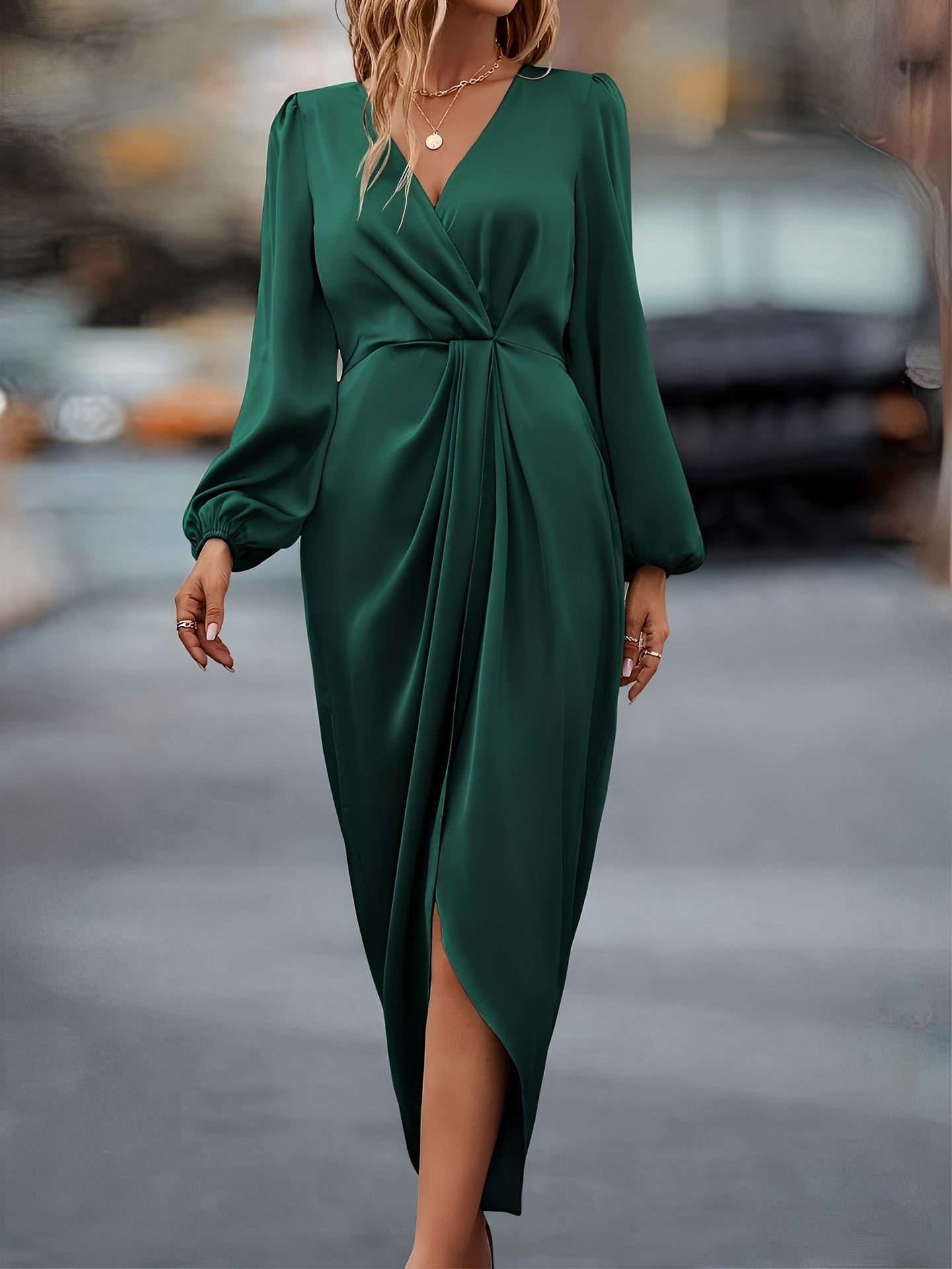 Diantha - Schickes Kleid mit offenen Puffärmeln für Frauen