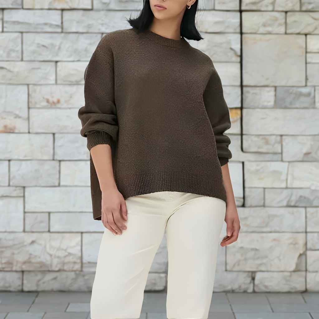 Shanelle - Klassischer Damenpullover mit rundem Kragen