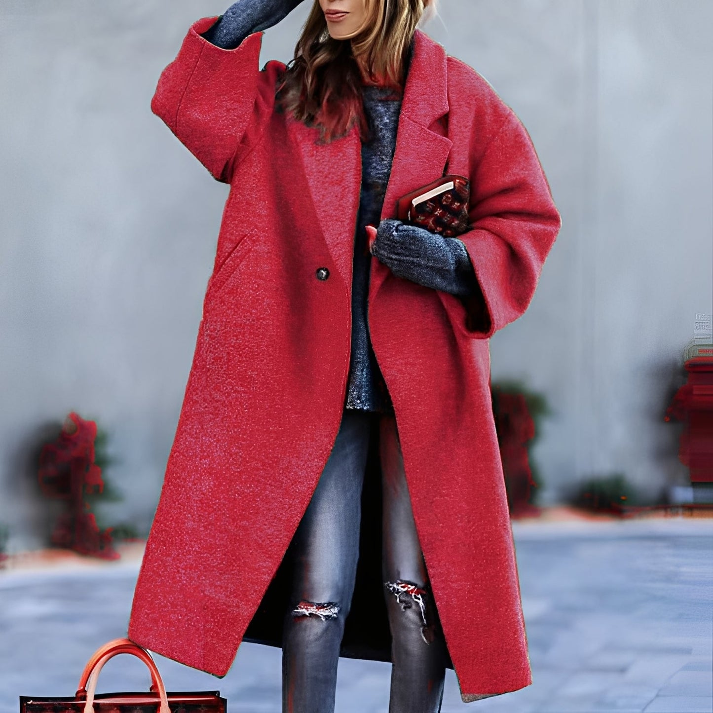 Britannia - Langer, warmer Mantel für Damen mit Kragen