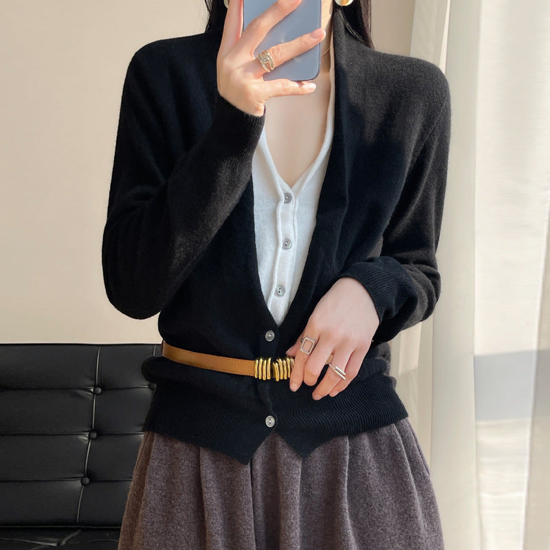 Jayleen - Weites Damen-Stricktop mit Knöpfen
