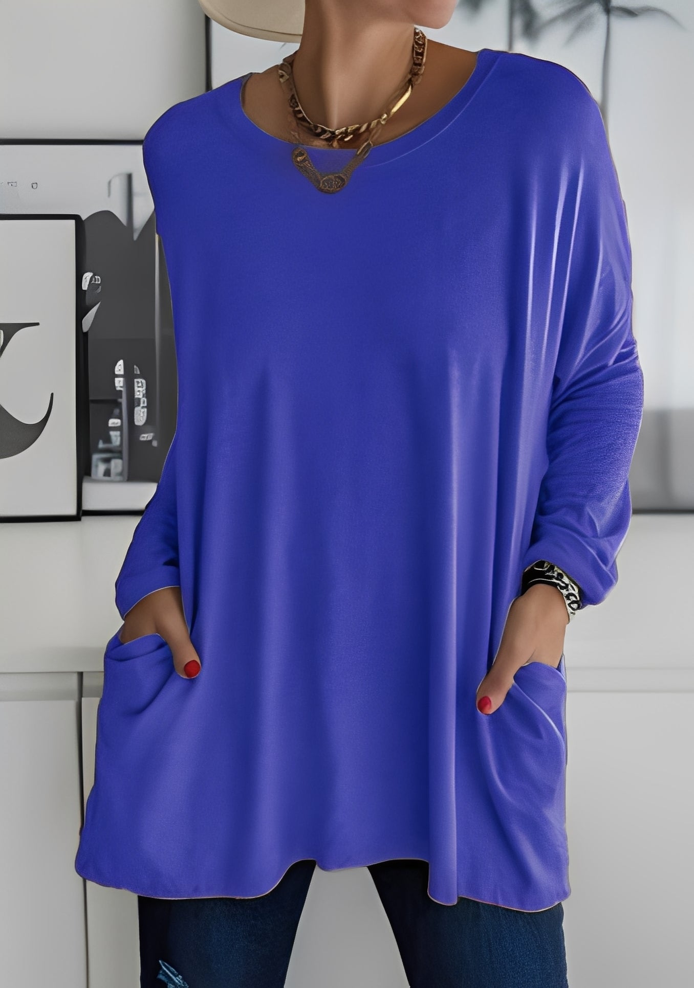 Krystle - Damen-Langarmshirt mit Taschen für Bequemlichkeit