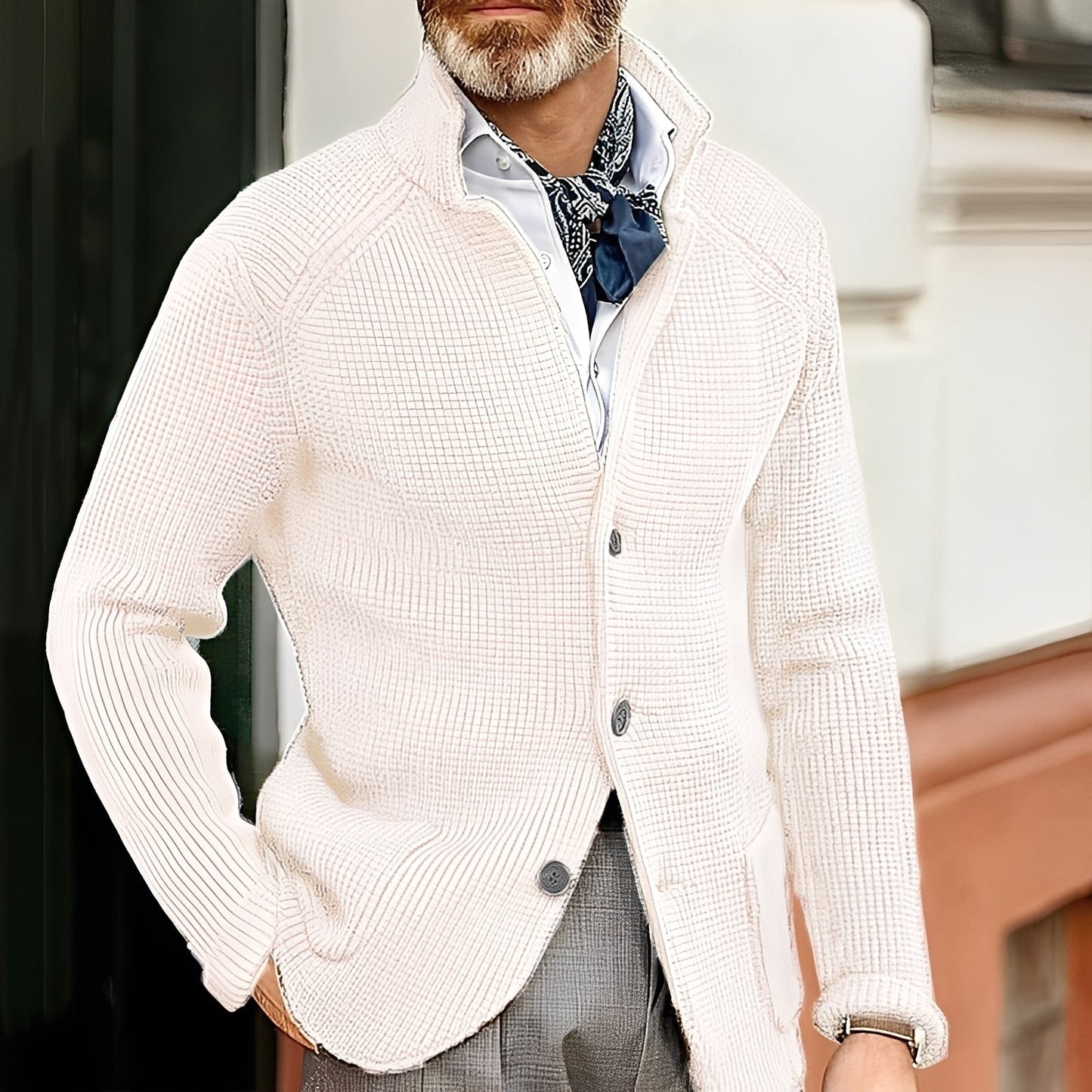 Kayden - Modischer Herren-Cardigan mit hohem Kragen