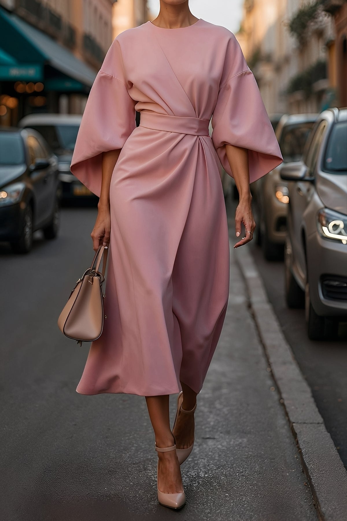 Elena - Schönes, lässiges Damenkleid mit Gürtel