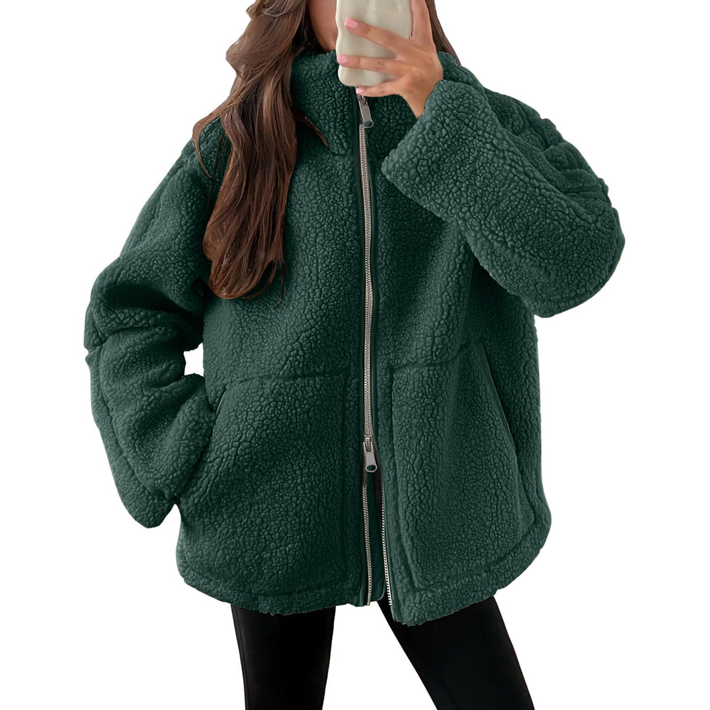 Evangelina - Kuschelige Damenjacke aus Teddy-Wolle