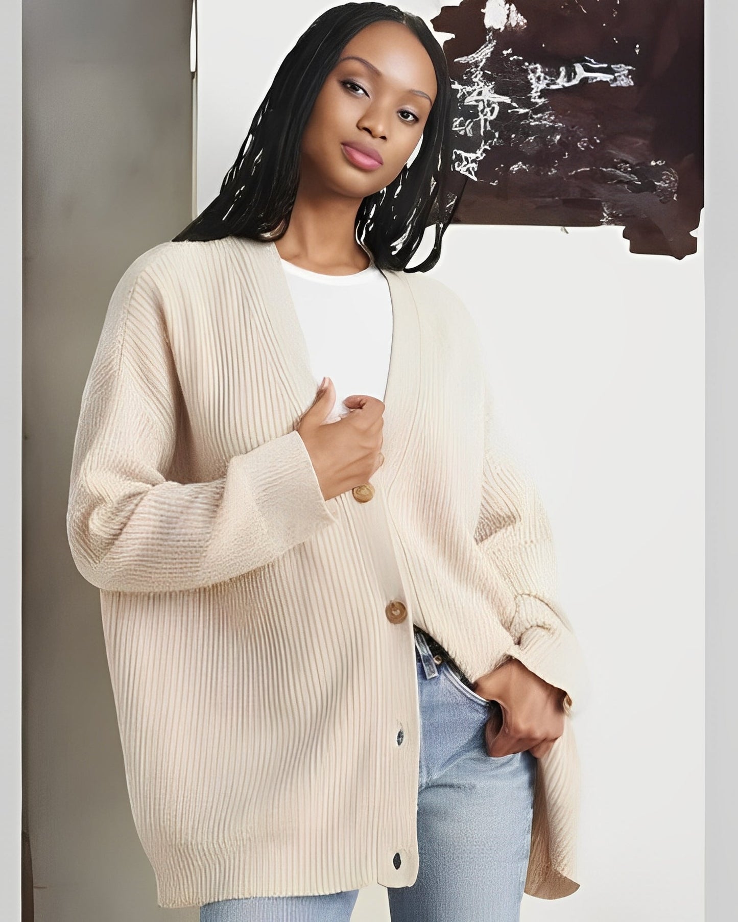 Sofia - Bequemer, legerer Damen-Cardigan aus Kaschmir