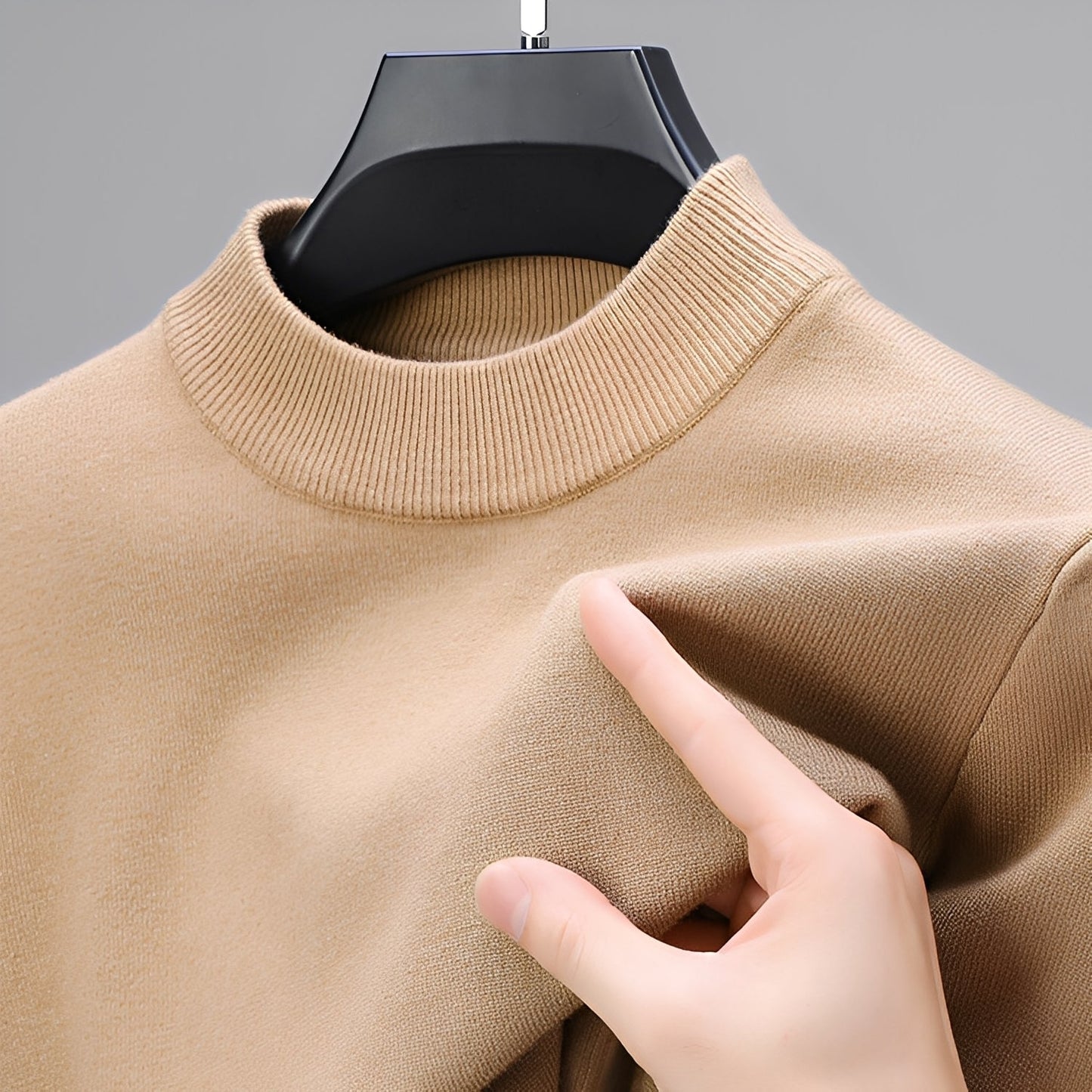 Davis - Gemütlicher Kaschmirpullover mit Saum für Männer