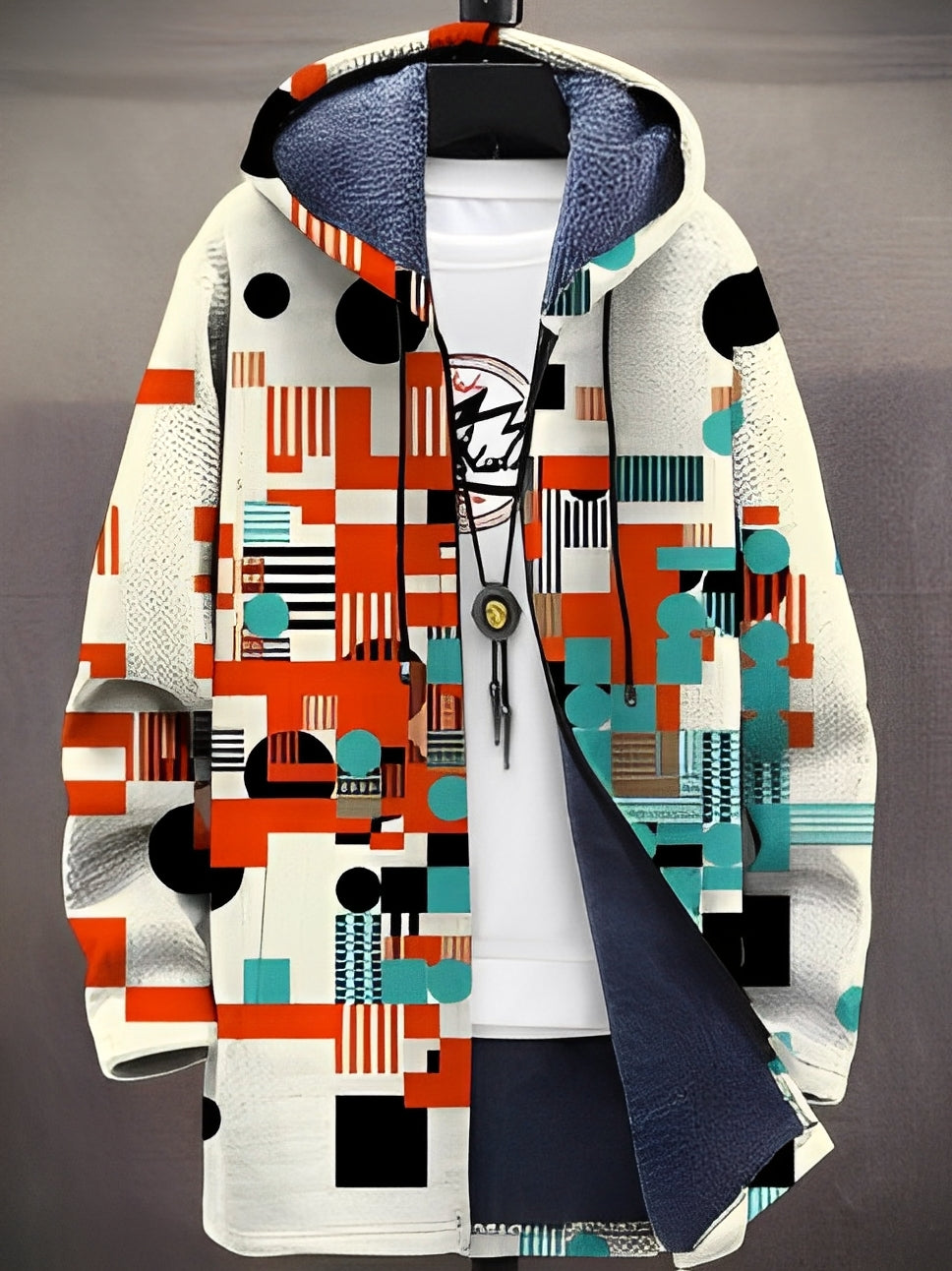 Trenton - Stylische Herrenjacke mit Kapuze und Muster