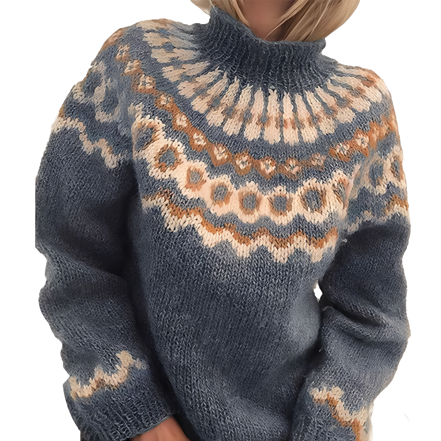 Charlee - Warmer, weiter geschnittener Damen-Rollkragenpullover