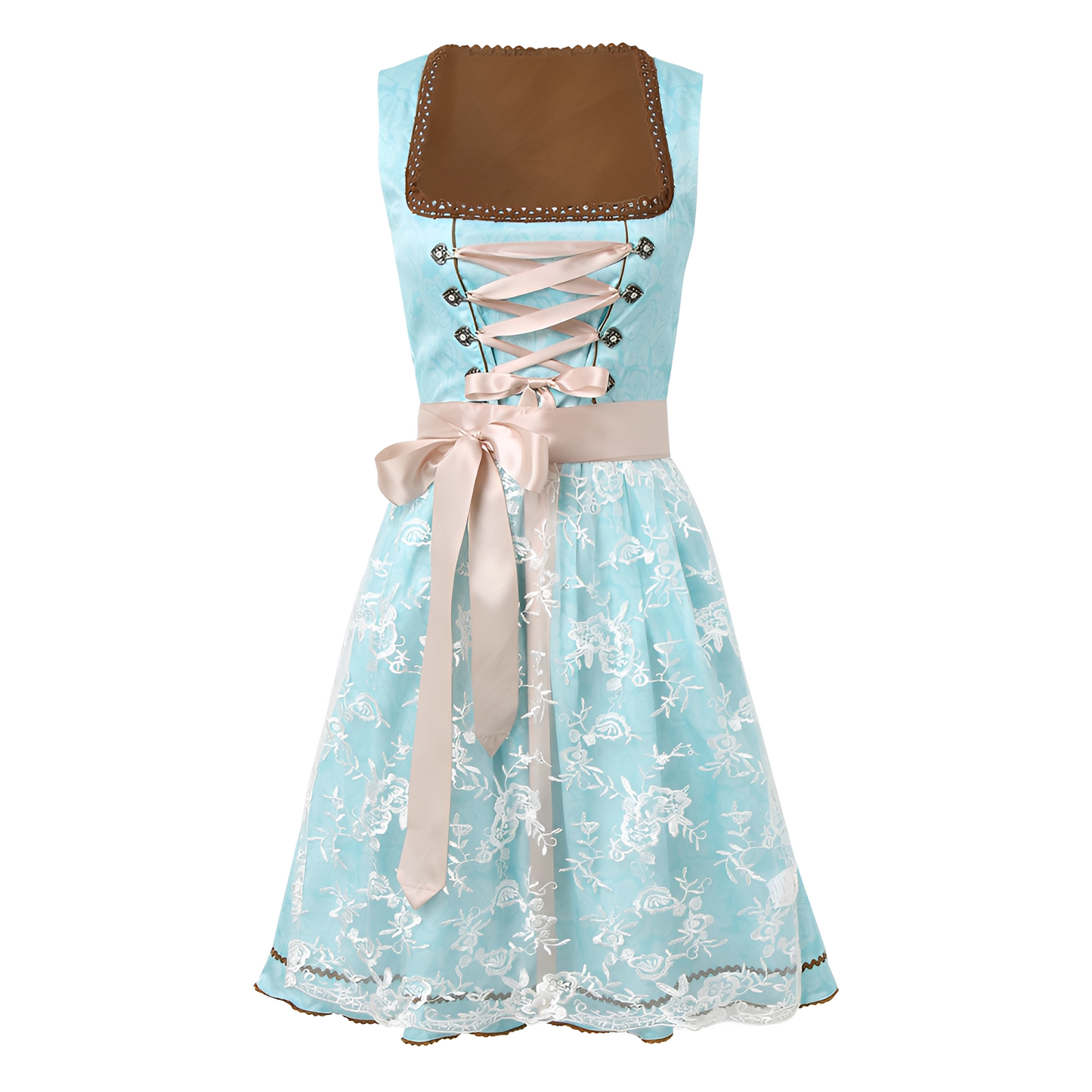 Zella - Frauen Oktoberfest-Kleid mit Schnürung und Muster