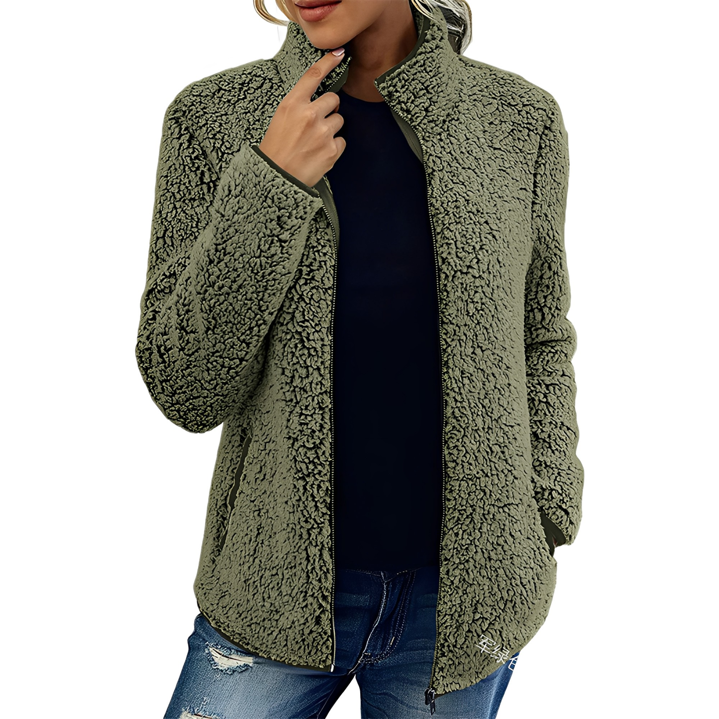 Alethea - Damen Fleece-Samtmantel im eleganten Design