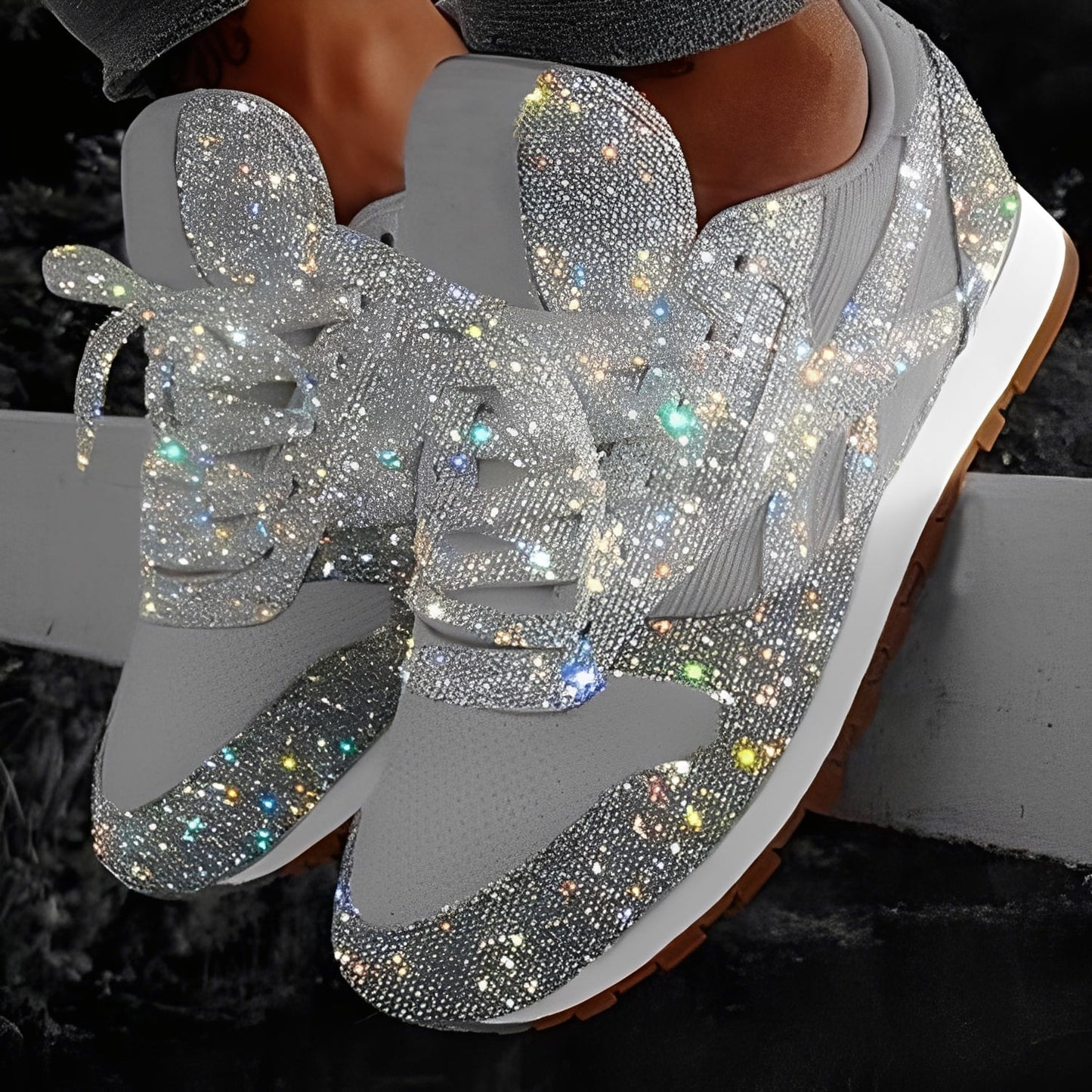 Kaycee - Glänzende und bequeme Muffin-Sneaker für Damen