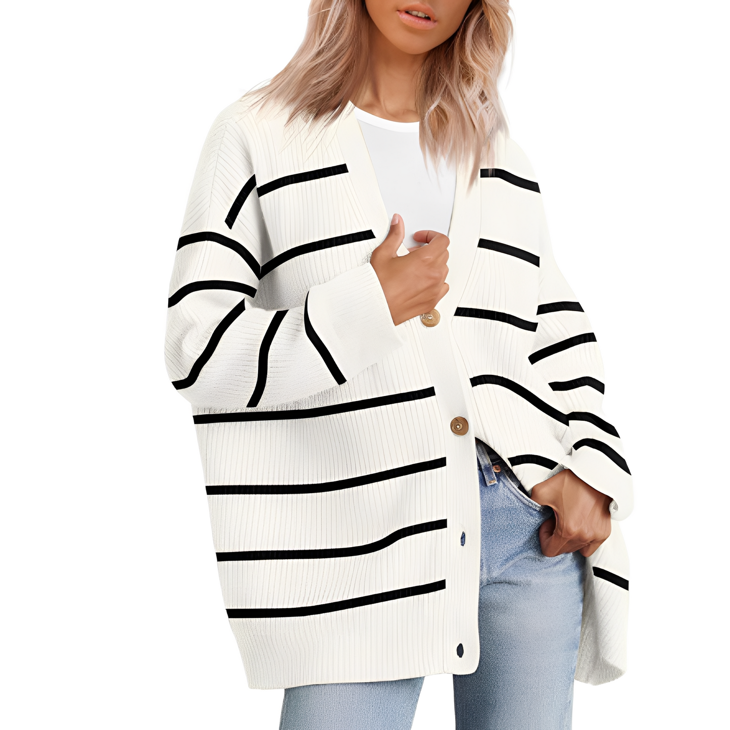Christal - Bequemer, locker geschnittener Damen-Cardigan