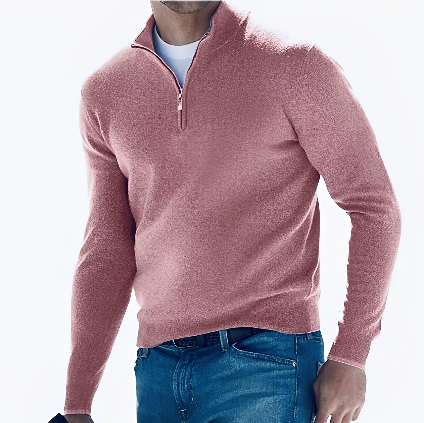 Nash - Herrenpullover mit kurzem Zipper