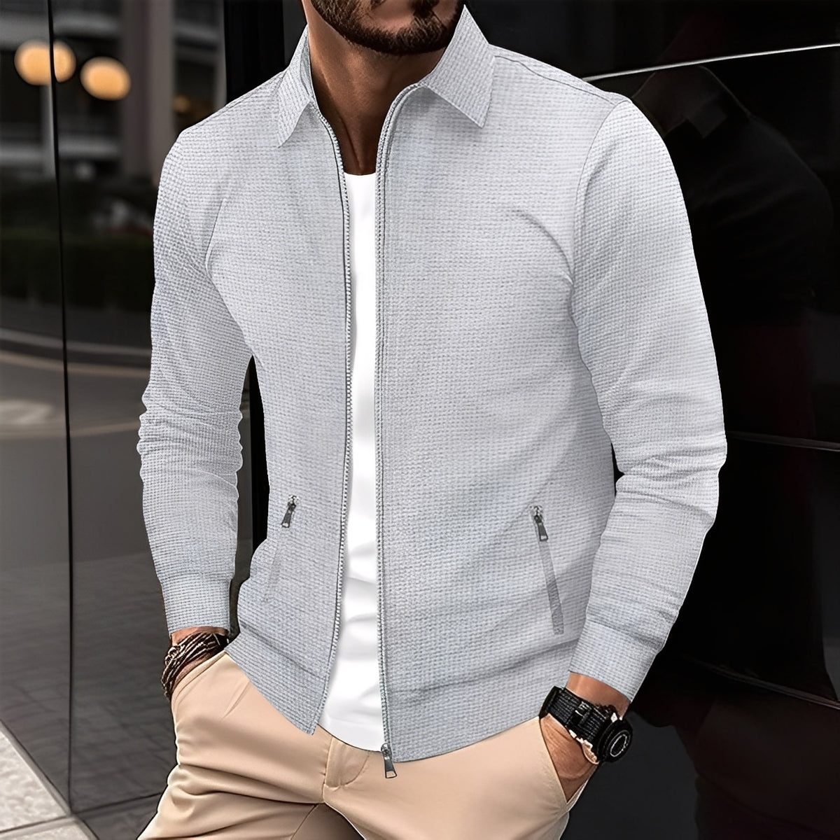 Anthony - Moderne Männerjacke mit Reißverschluss-Taschen