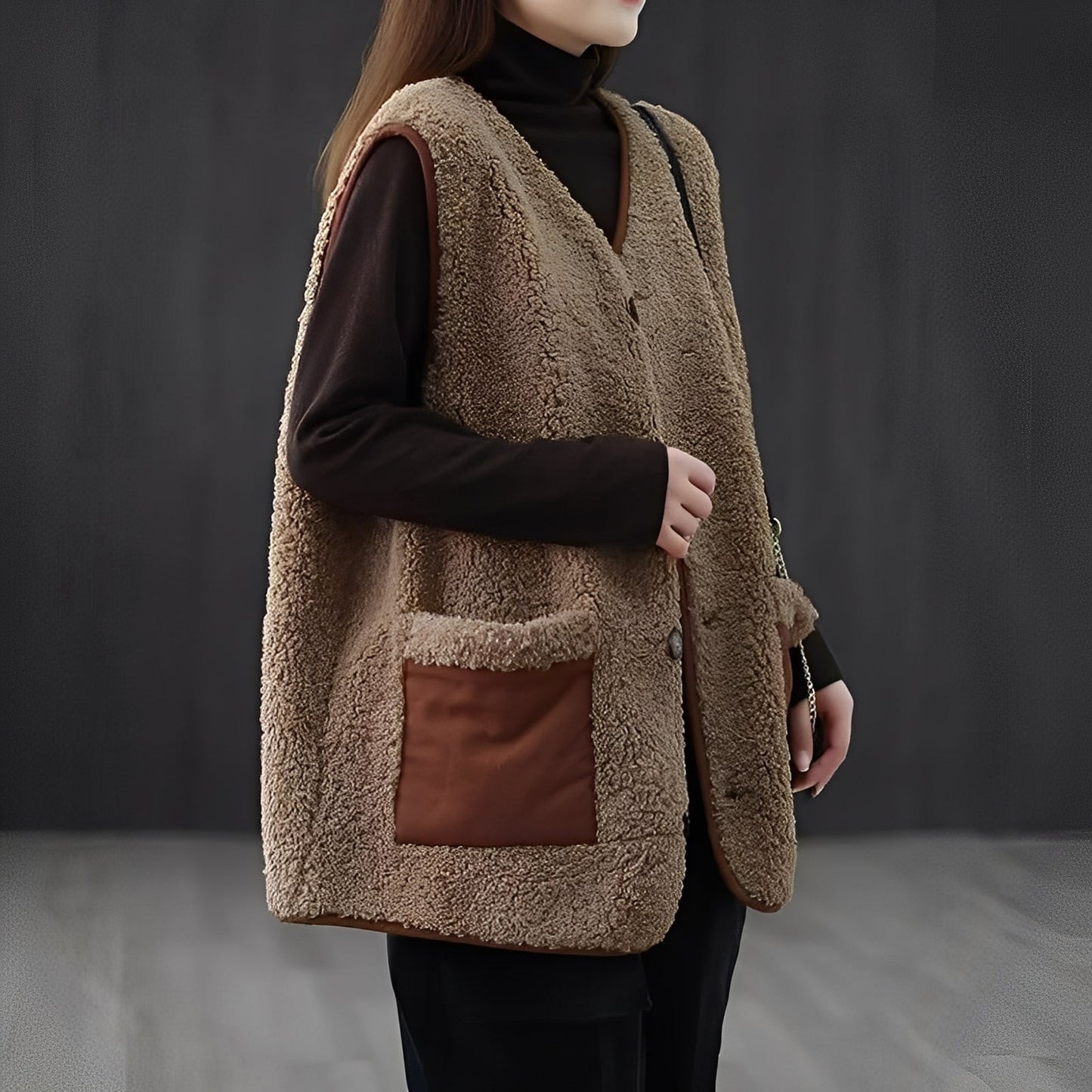 Emerie - Kuschelige, warme Damenweste mit Taschen