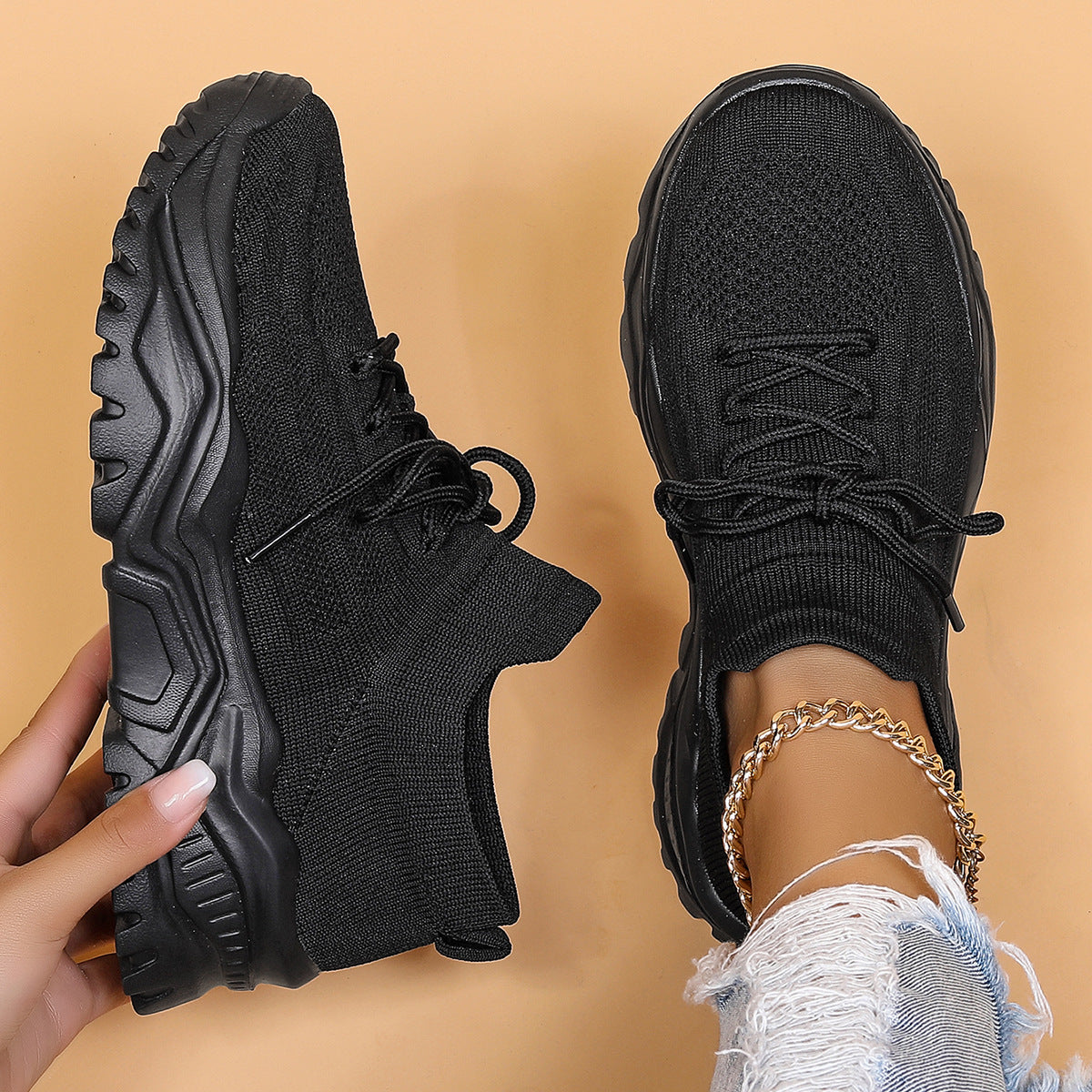 Wendi - Bequeme, lockere Strick-Turnschuhe für Damen