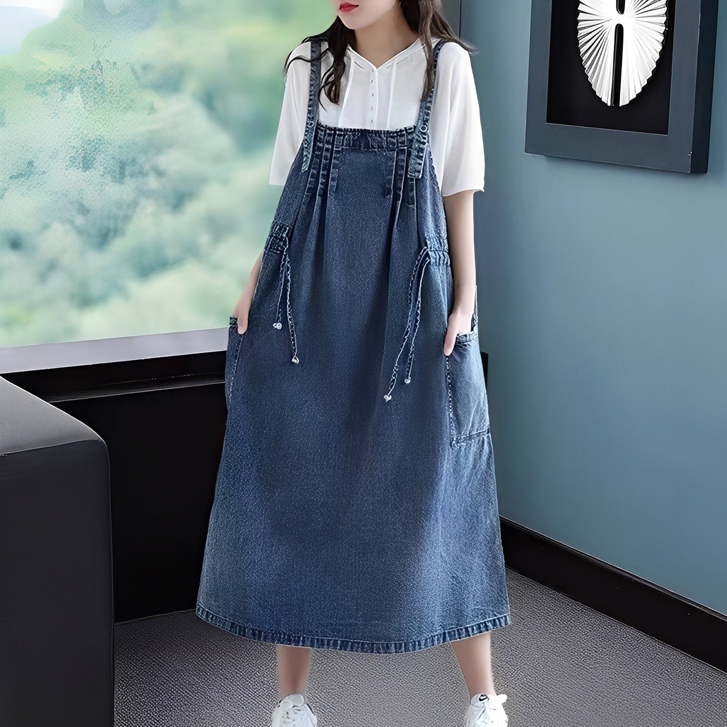 Kelsey - Bequemes Damen-Jeanskleid mit Taschen
