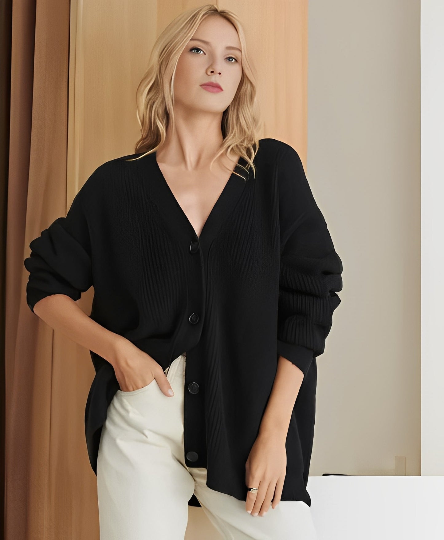 Sofia - Bequemer, legerer Damen-Cardigan aus Kaschmir