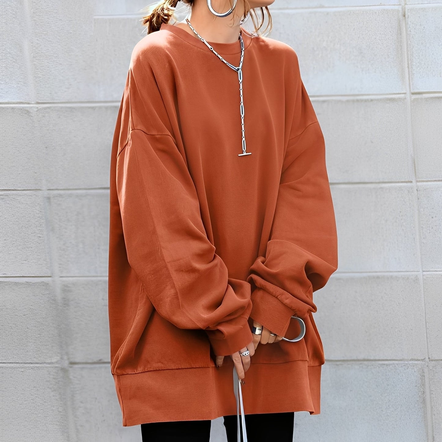 Andrina - Locker sitzender Damenpullover mit Rundhals