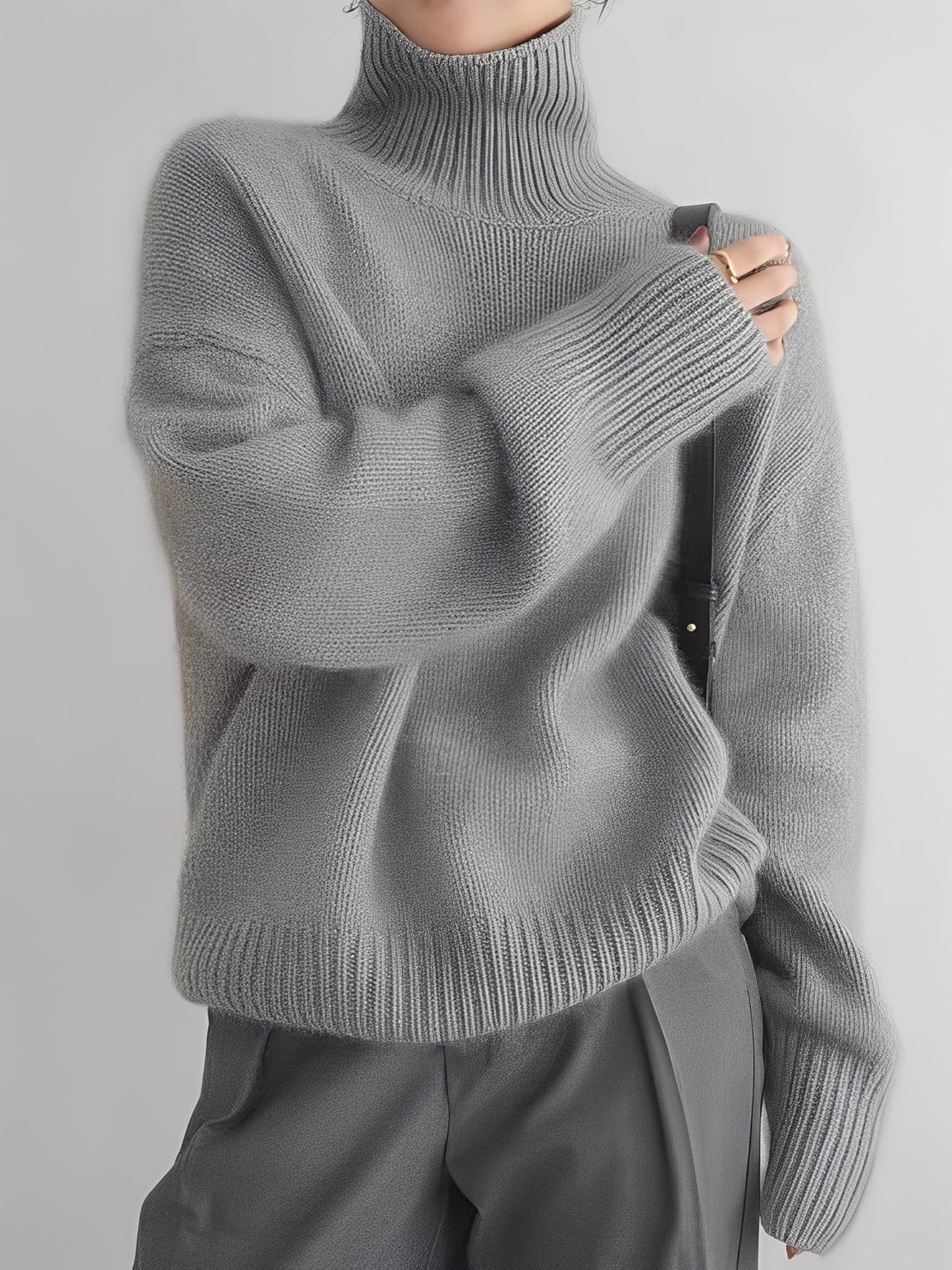 Adrienne - Eleganter, lässiger Kaschmir-Rollkragenpullover