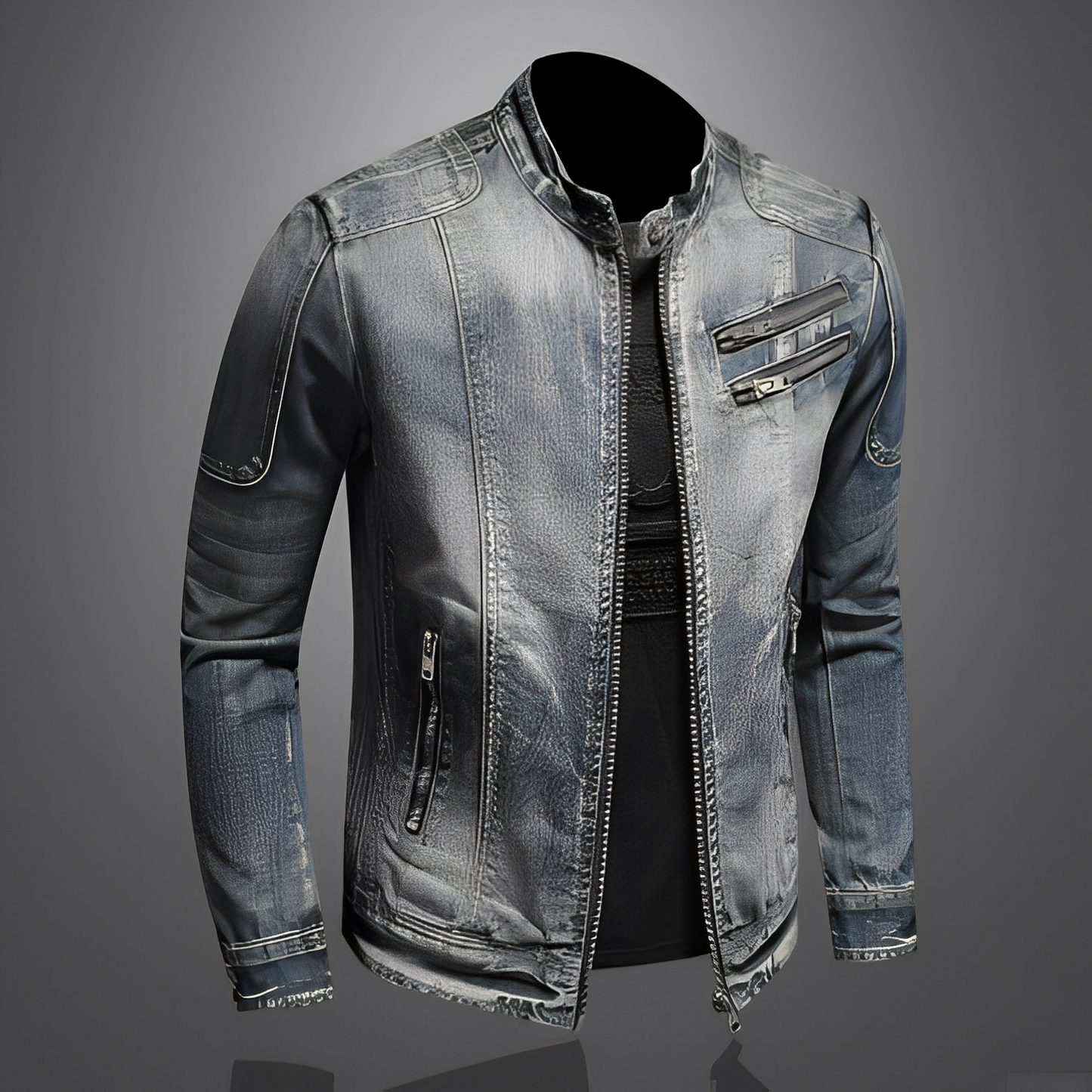 Lucas - Trendige Jeansjacke für Männer mit Taschen