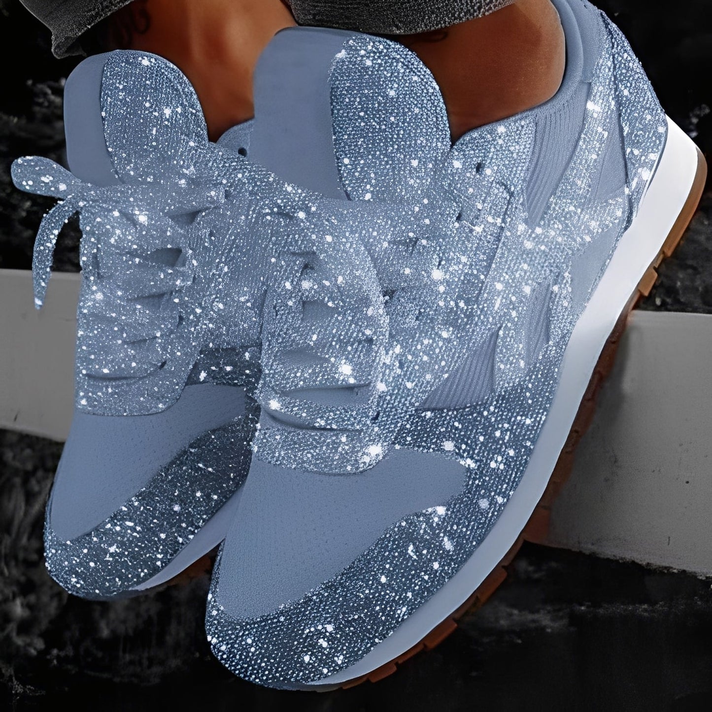 Kaycee - Glänzende und bequeme Muffin-Sneaker für Damen