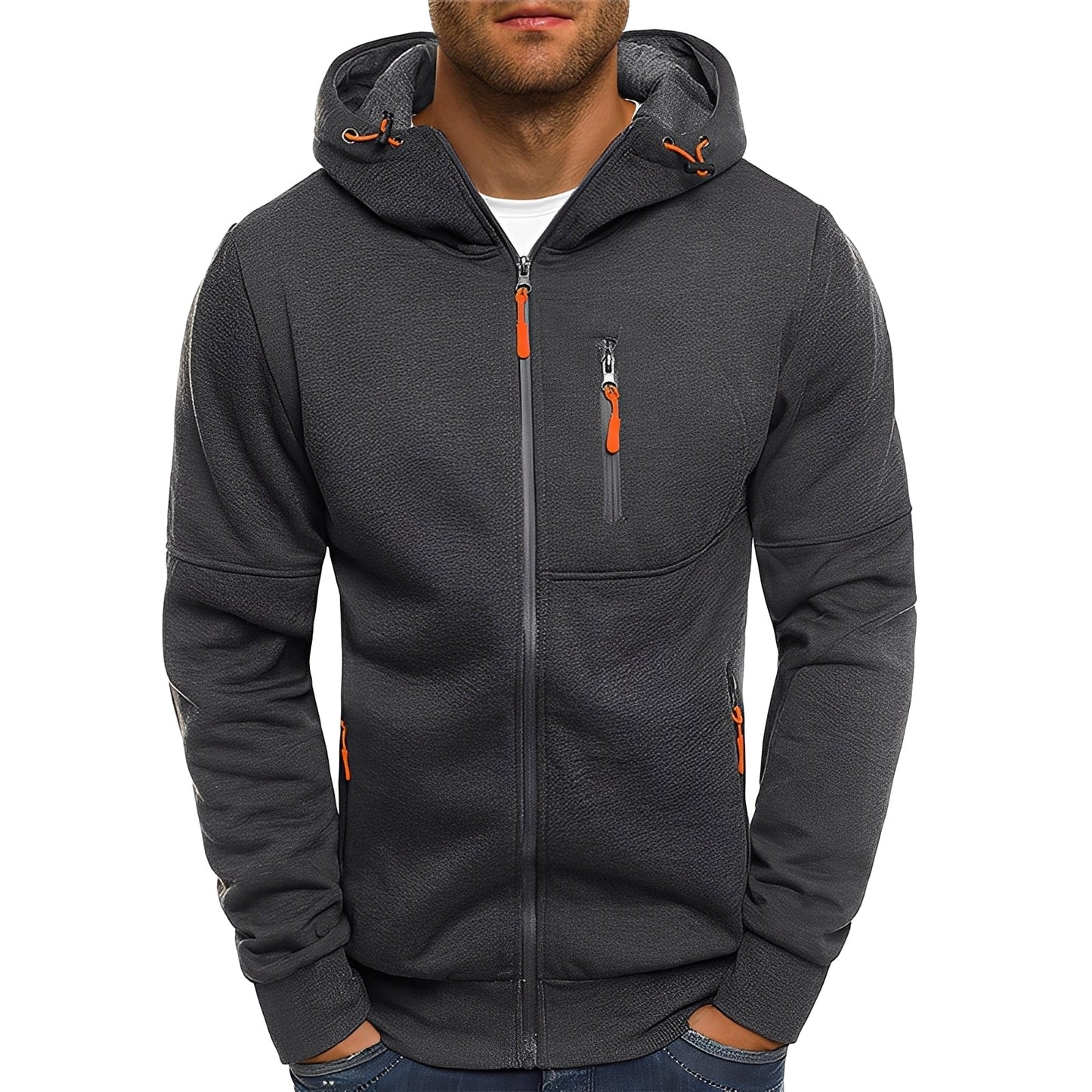 Allen - Moderne Herrenjacke aus Fleece mit Kapuze