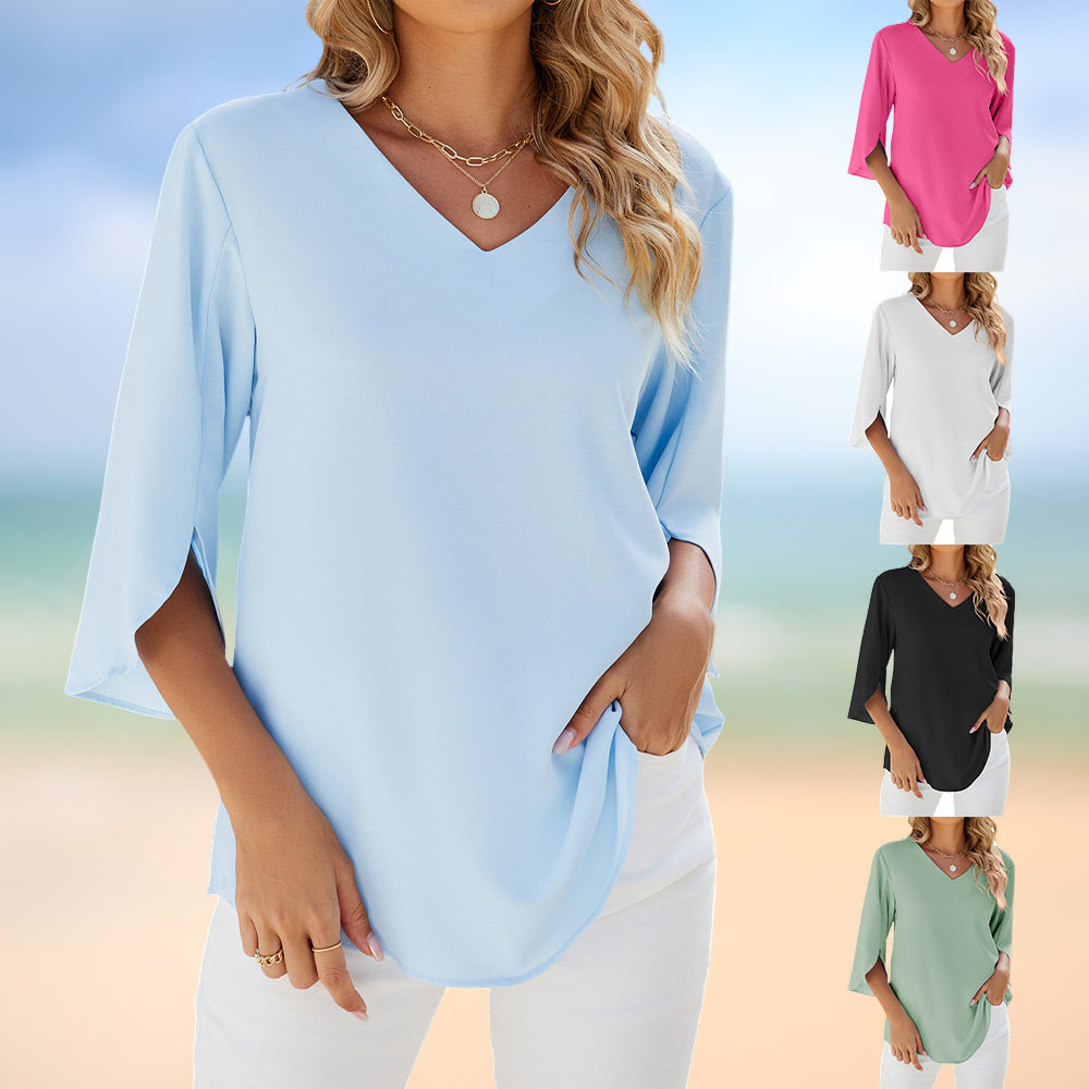 Vanya – Leichte Sommerbluse mit V-Ausschnitt