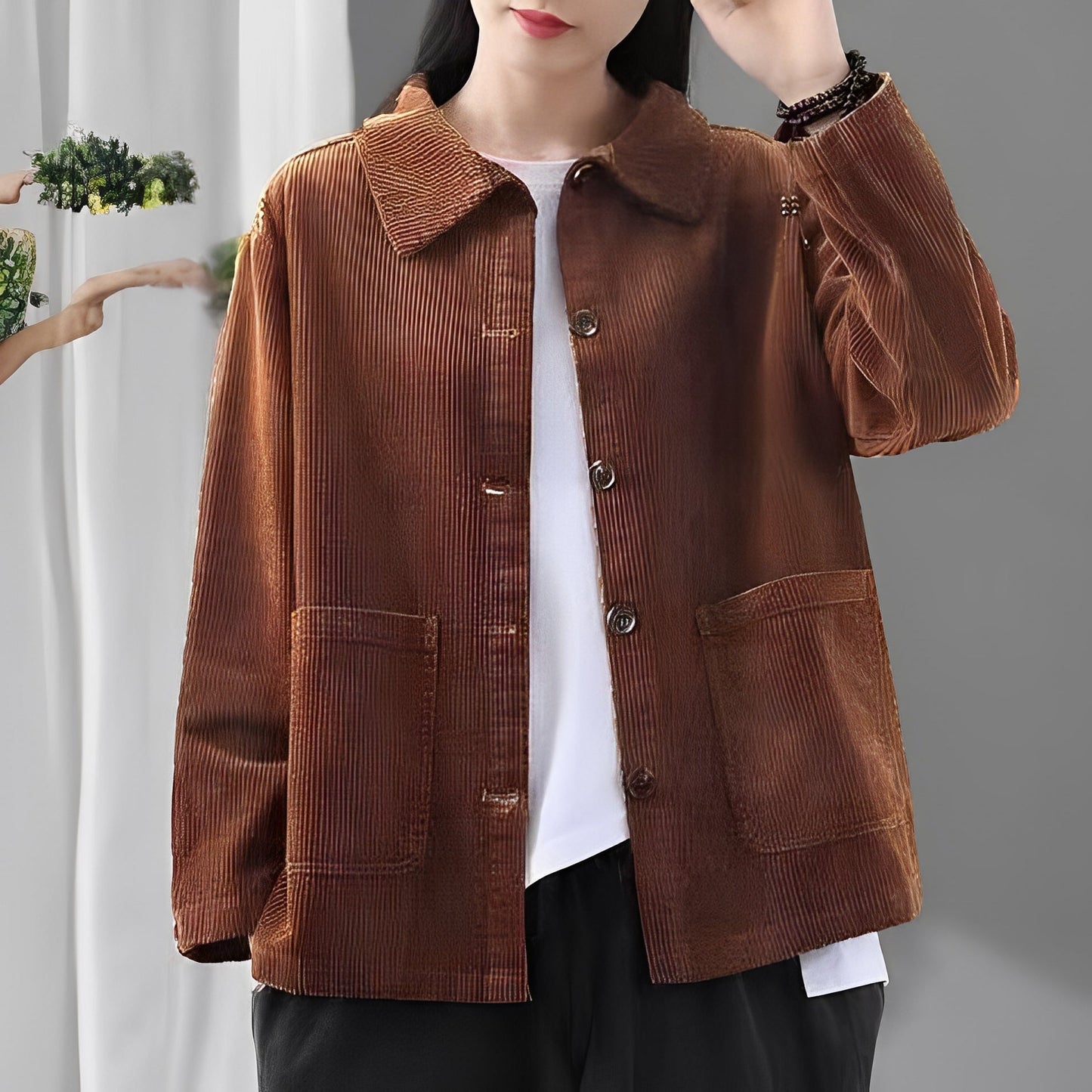 Chloe - Komfortable Cordjacke mit Taschen für Damen