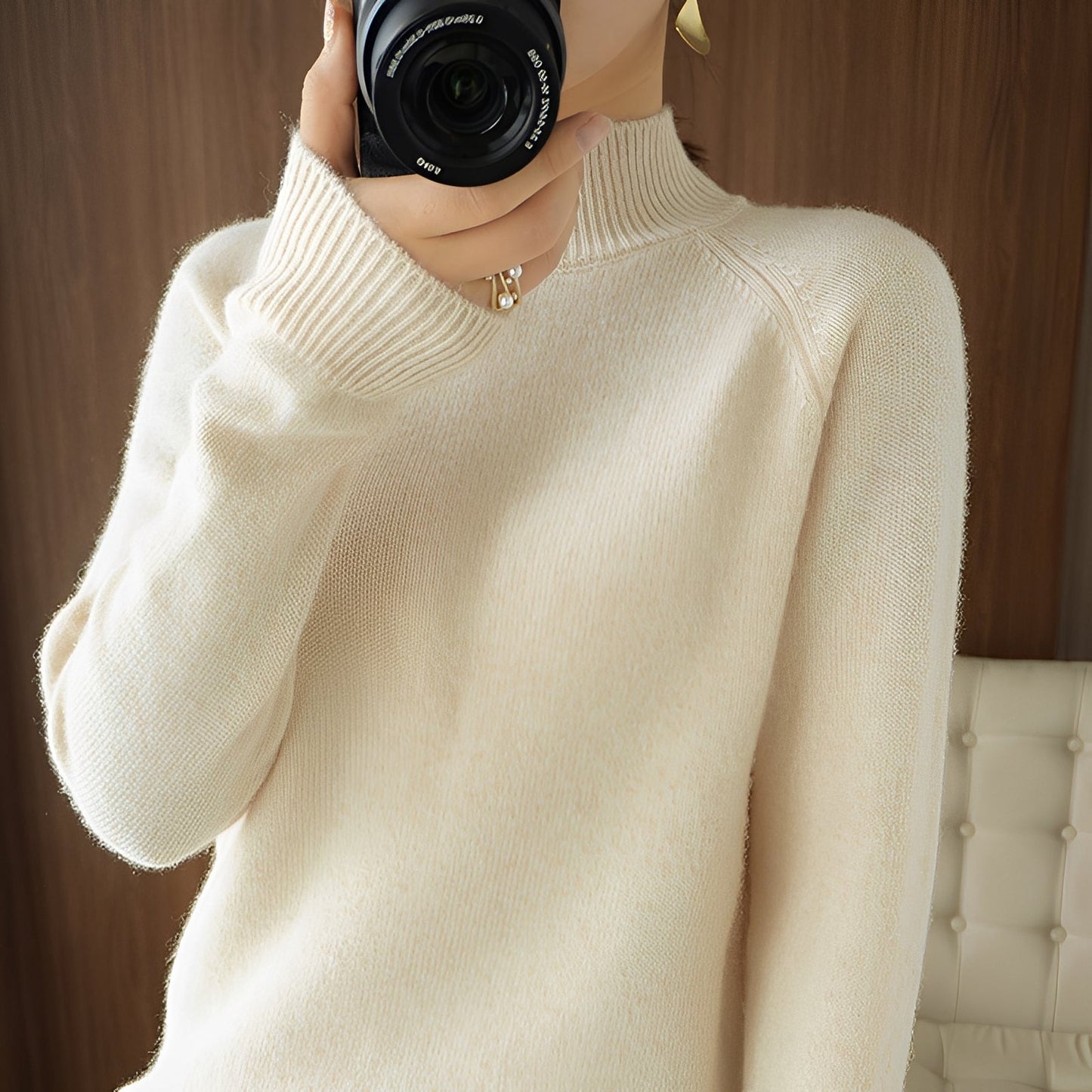 Ulyssa - Eleganter Damen-Kaschmir-Turtleneck-Pullover