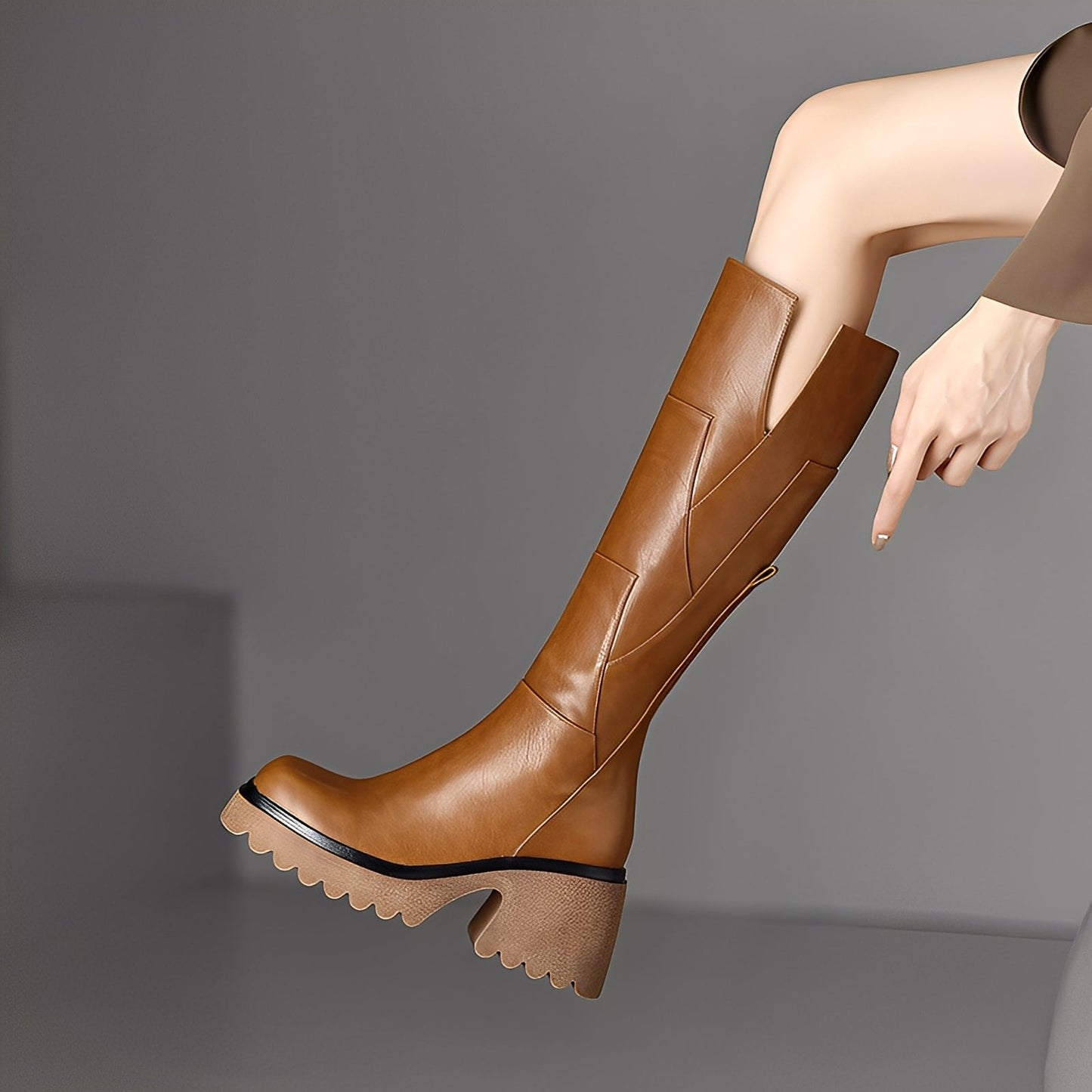 Madelaine - Bequeme und haltbare Lederstiefel mit Reißverschluss für Frauen