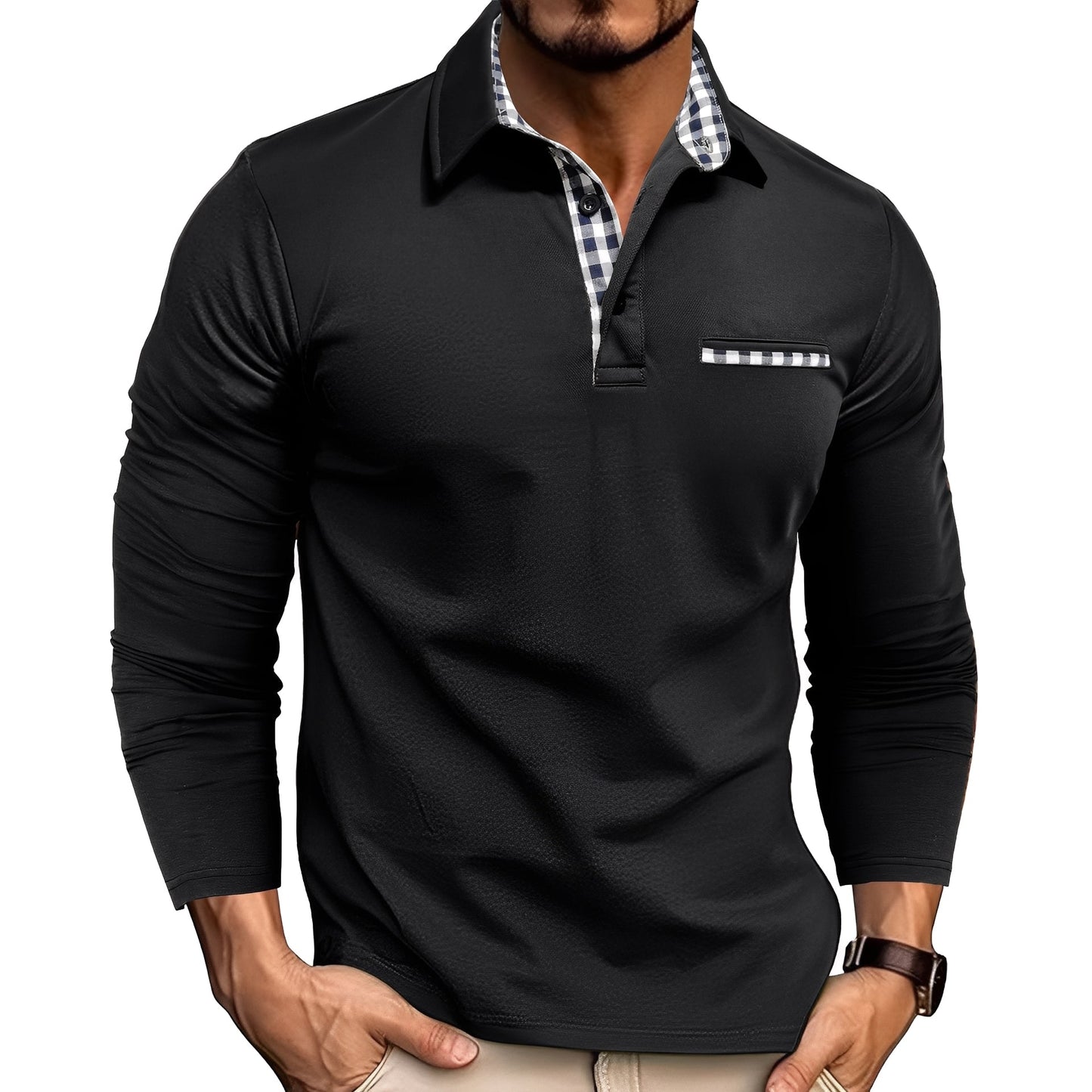 Jerome - Gemütliches langärmeliges Herren-Polo-Shirt