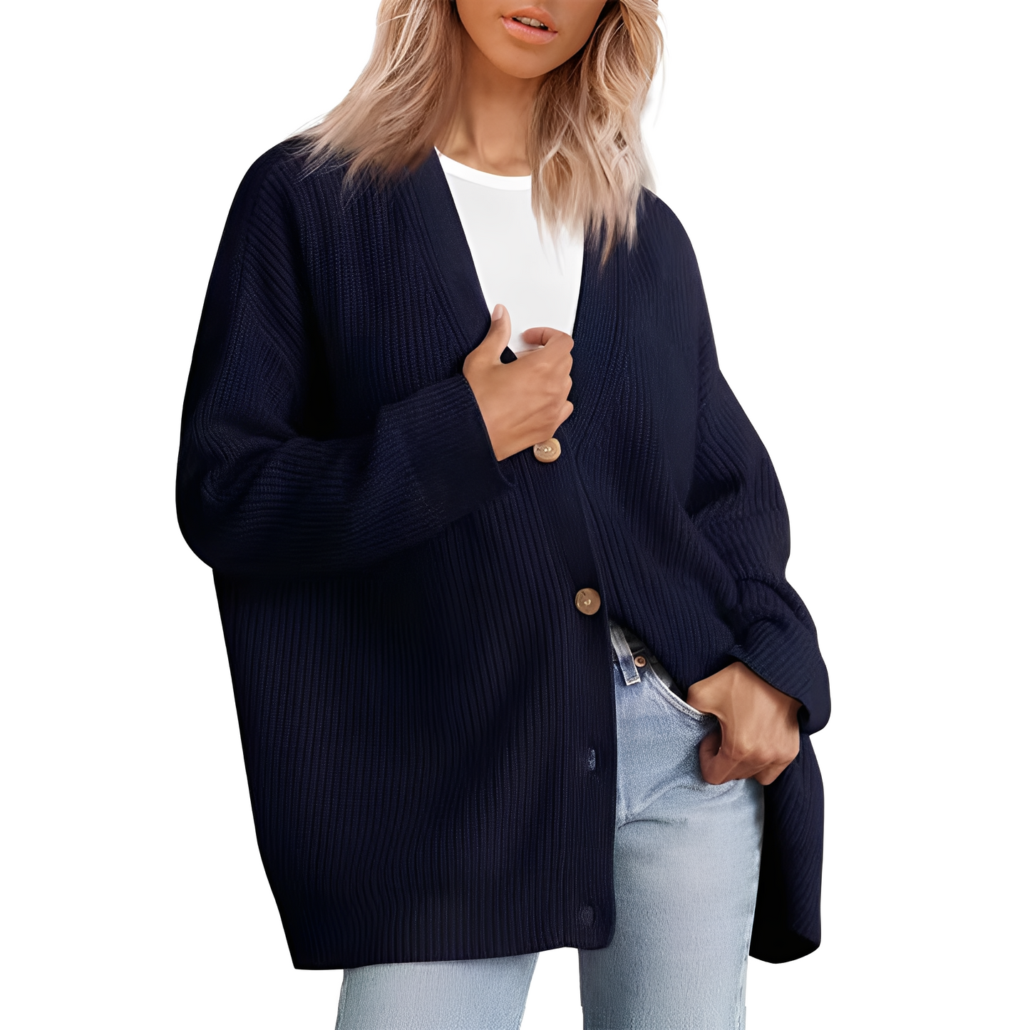Christal - Bequemer, locker geschnittener Damen-Cardigan