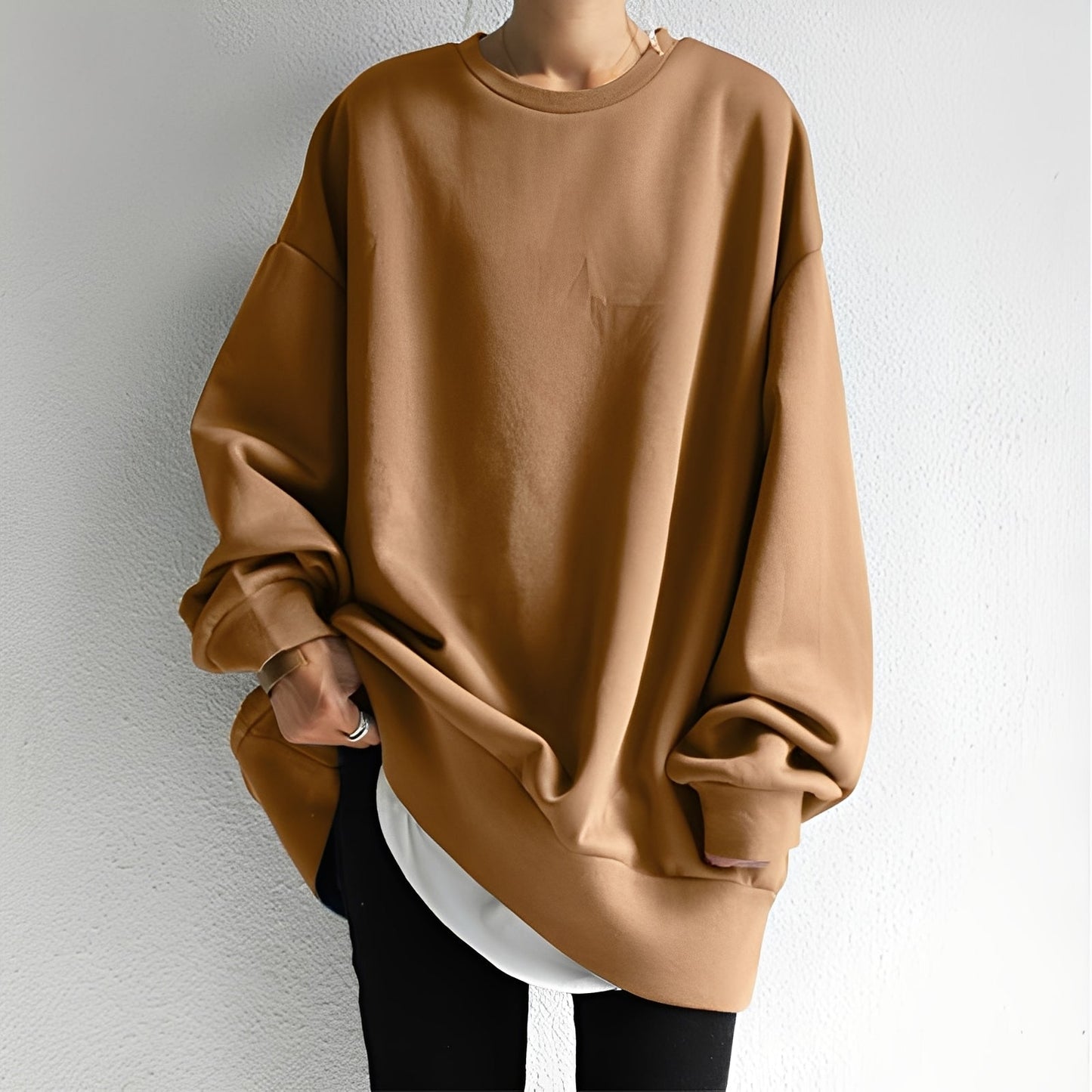 Andrina - Locker sitzender Damenpullover mit Rundhals