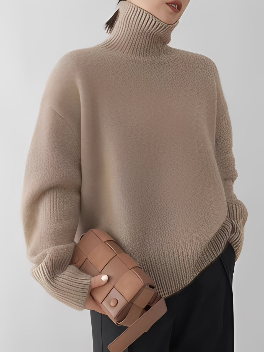 Adrienne - Eleganter, lässiger Kaschmir-Rollkragenpullover
