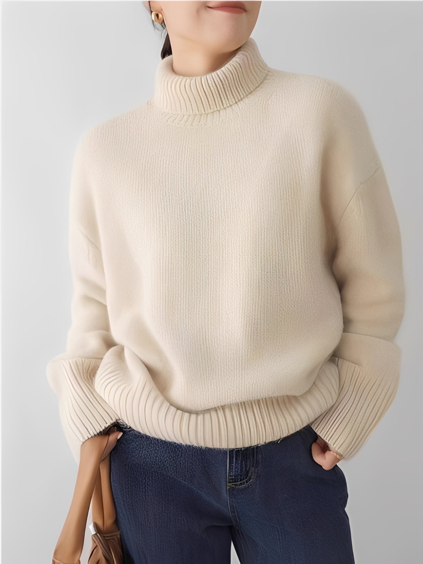 Adrienne - Eleganter, lässiger Kaschmir-Rollkragenpullover