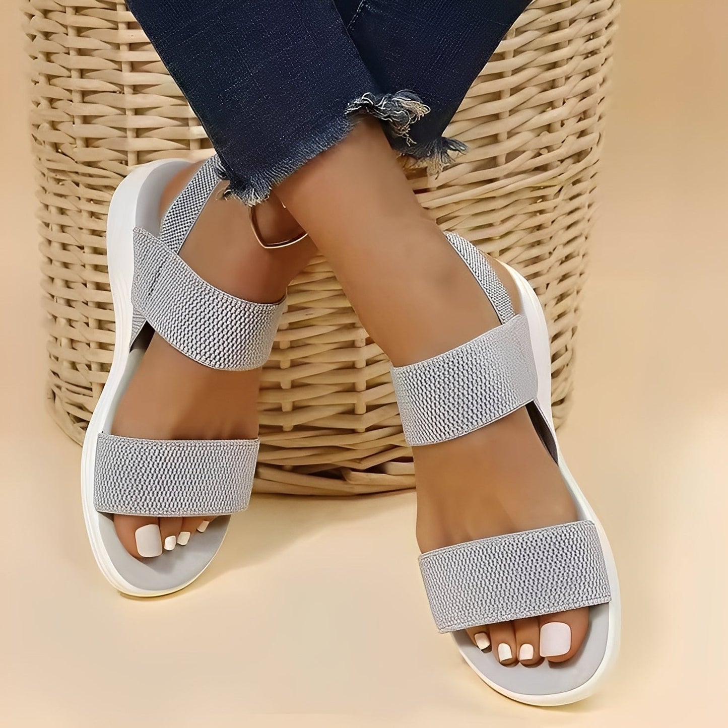Jessika - Komfortable flache Damensandalen aus Flyknit