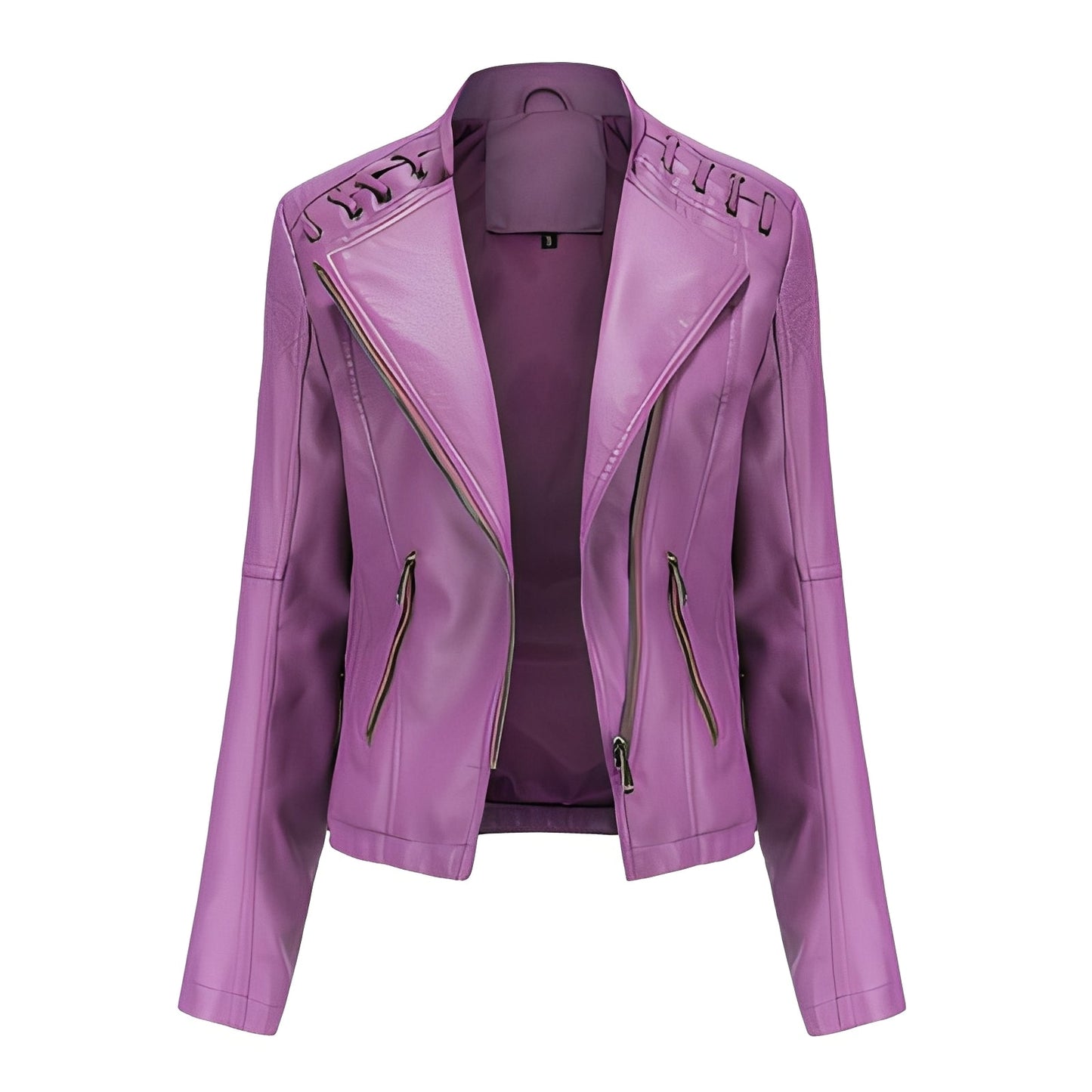 Narelle - Stilvolle, schmal geschnittene kurze Damenlederjacke