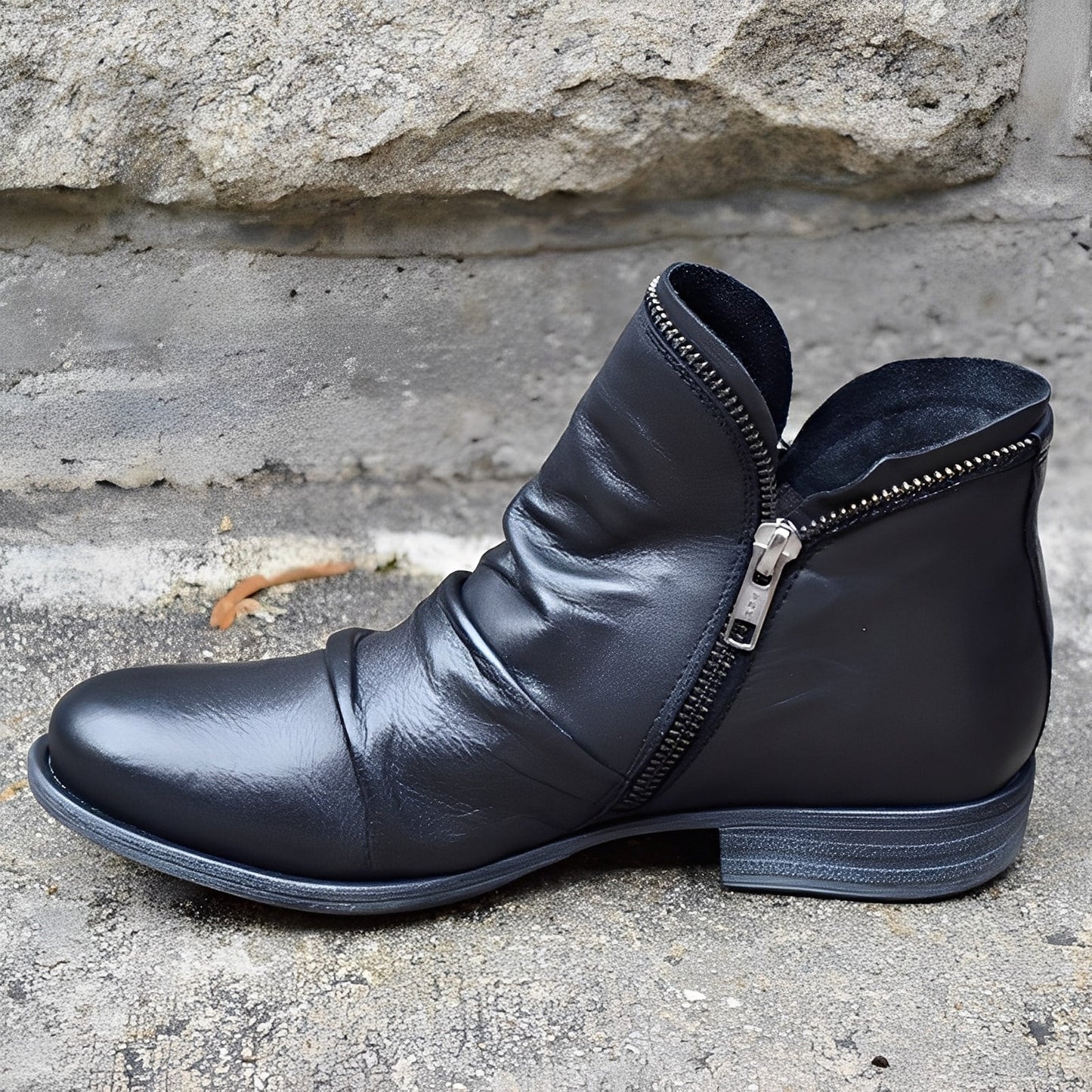 Veronica - Klassische Damenlederstiefel mit Reißverschluss