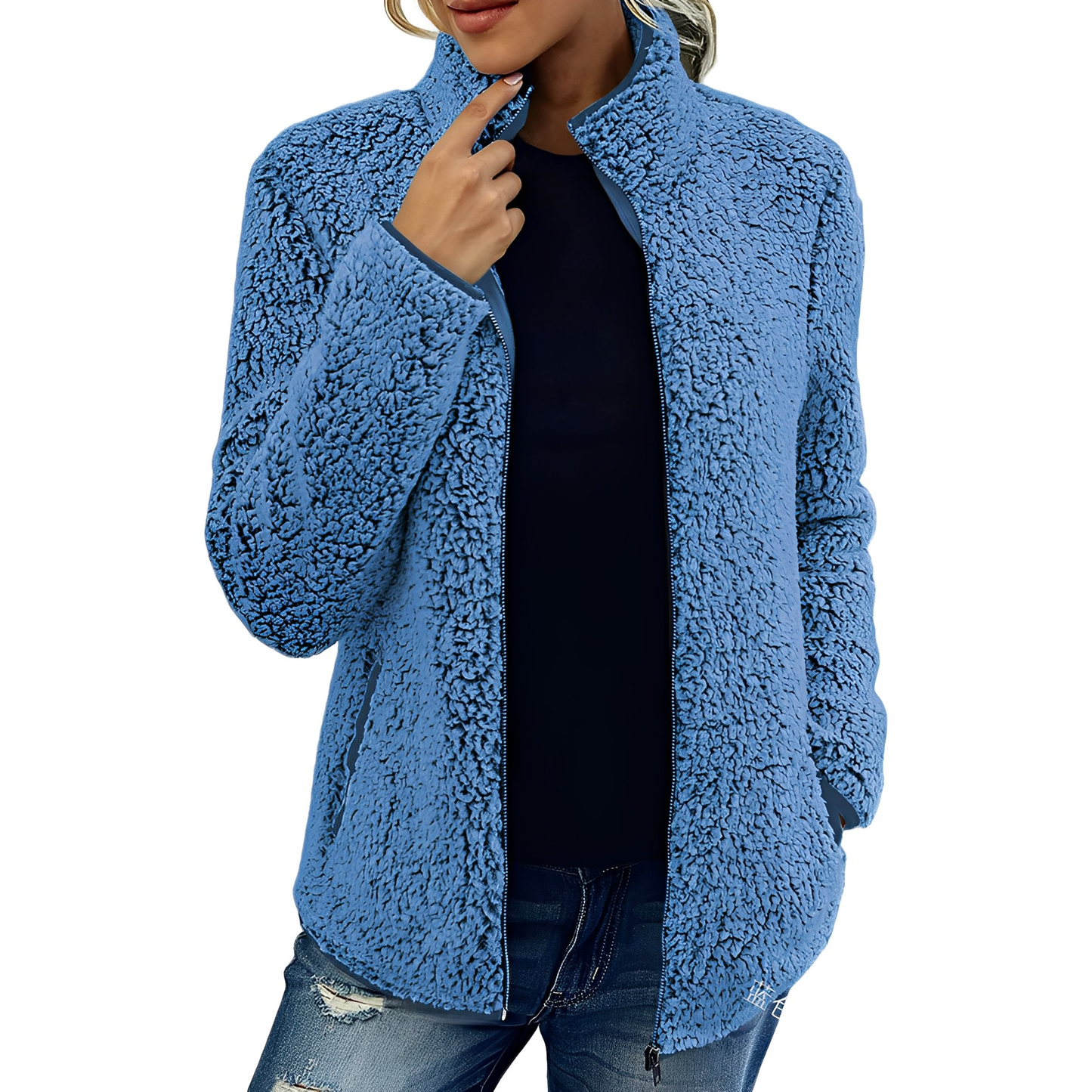 Alethea - Damen Fleece-Samtmantel im eleganten Design