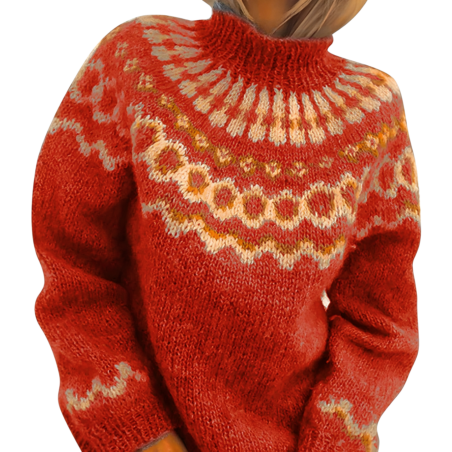 Charlee - Warmer, weiter geschnittener Damen-Rollkragenpullover