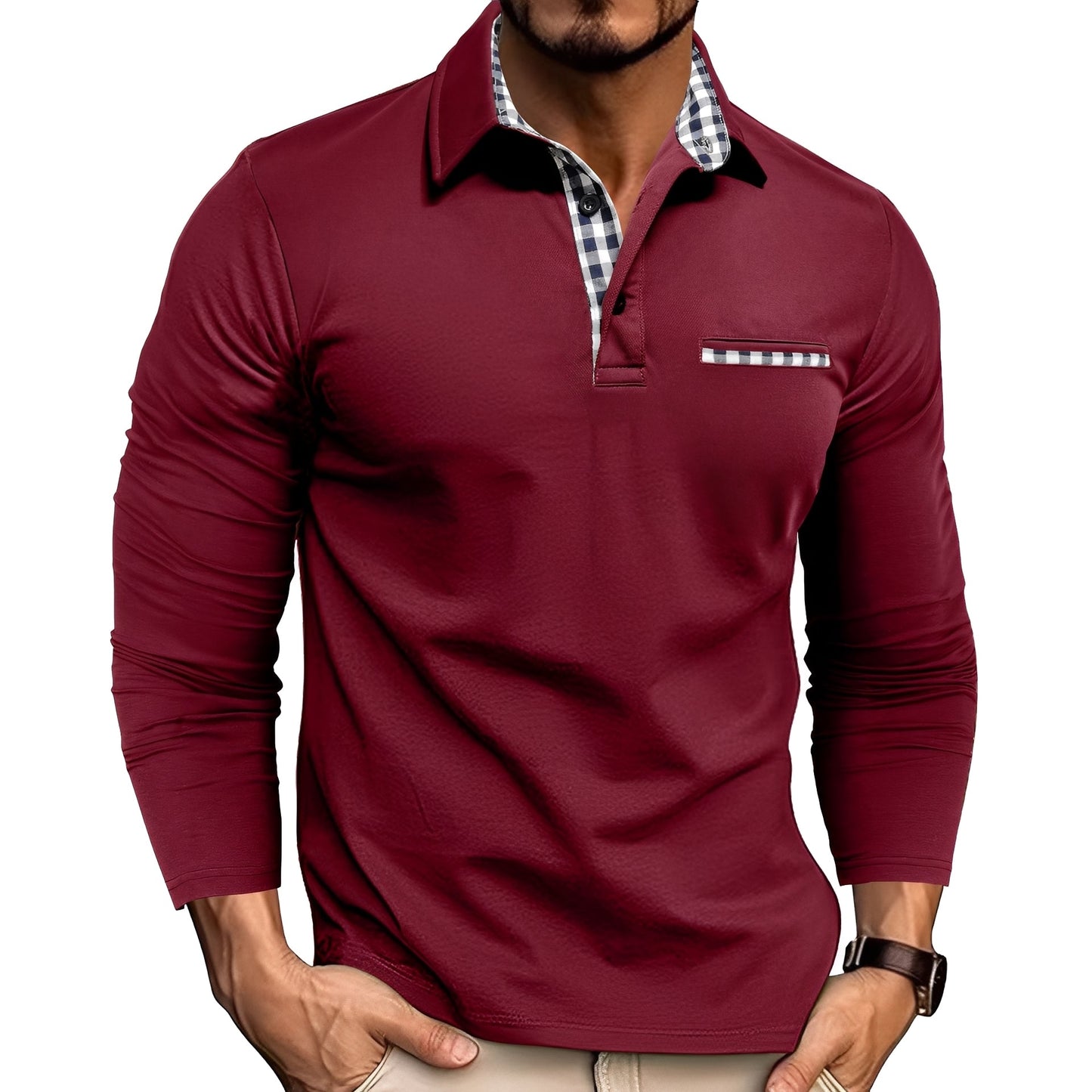Jerome - Gemütliches langärmeliges Herren-Polo-Shirt