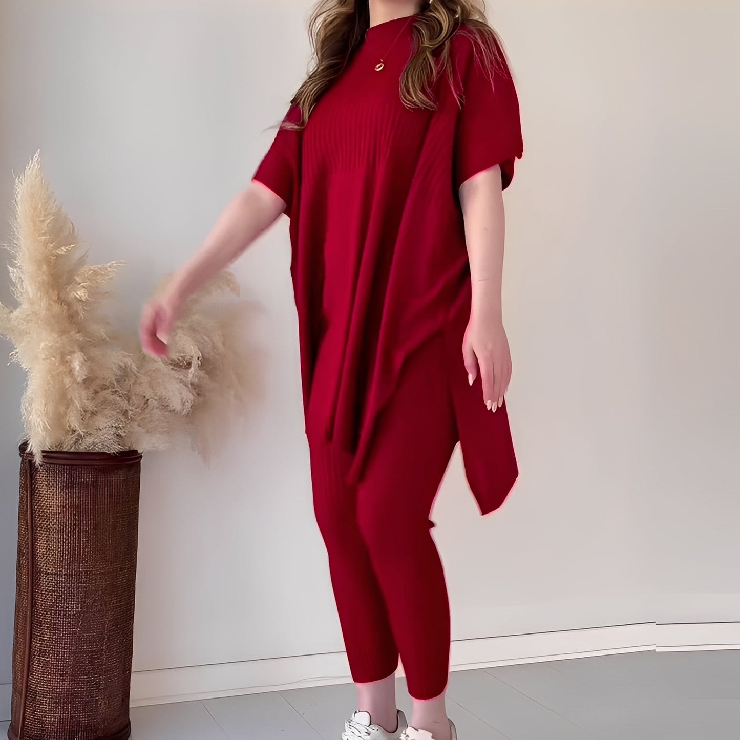 Roxanna - Bequemes, locker geschnittenes Damen-Strickset in zwei Teilen